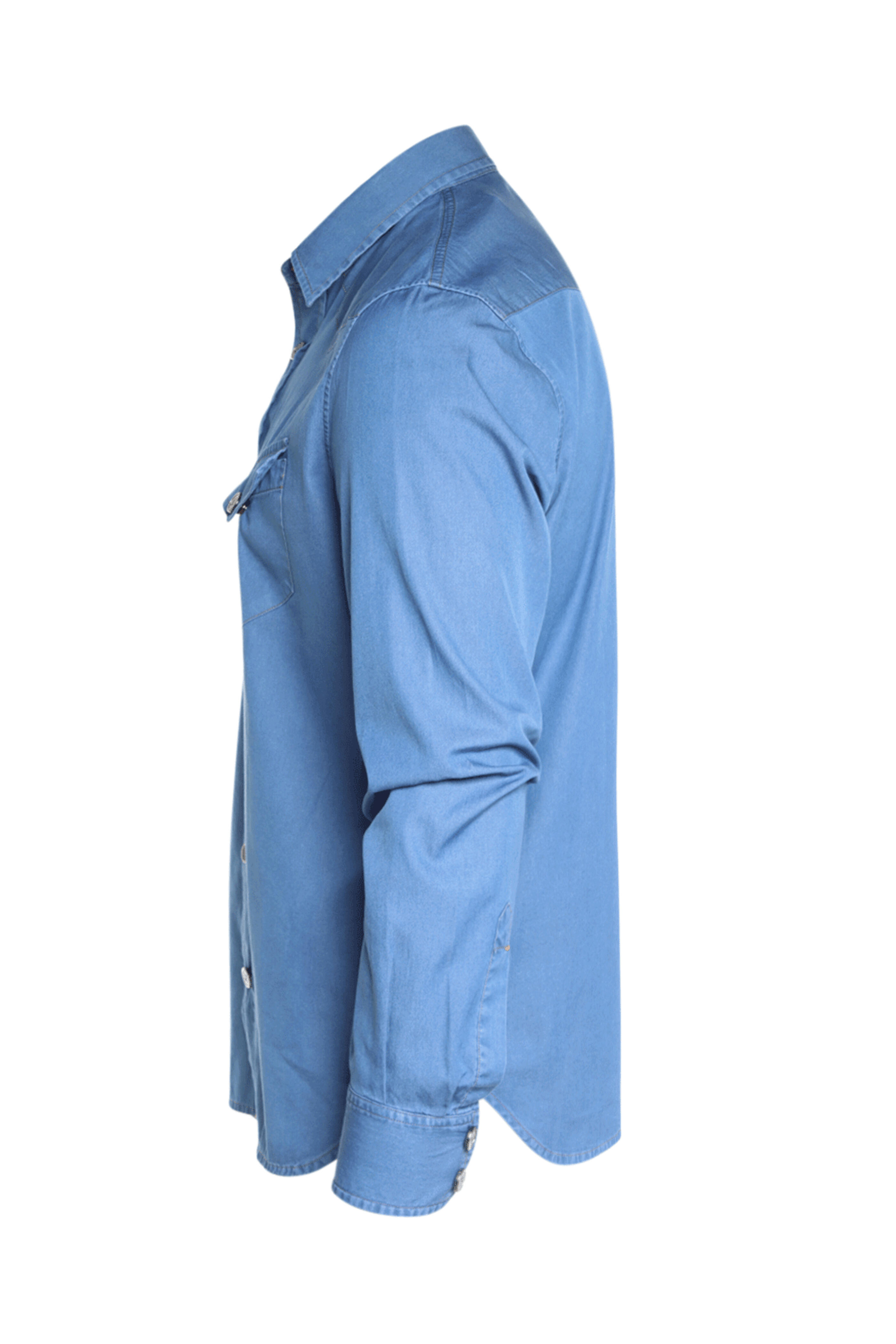 Isaia - Blue Denim Western Snap Sportshirt