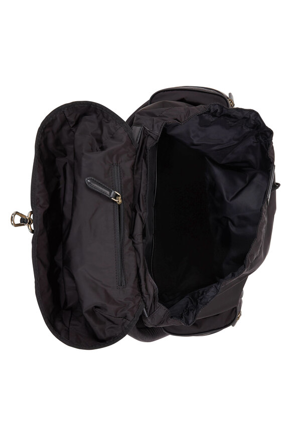 Zegna - Black Nylon & Pelle Tessuta Backpack 