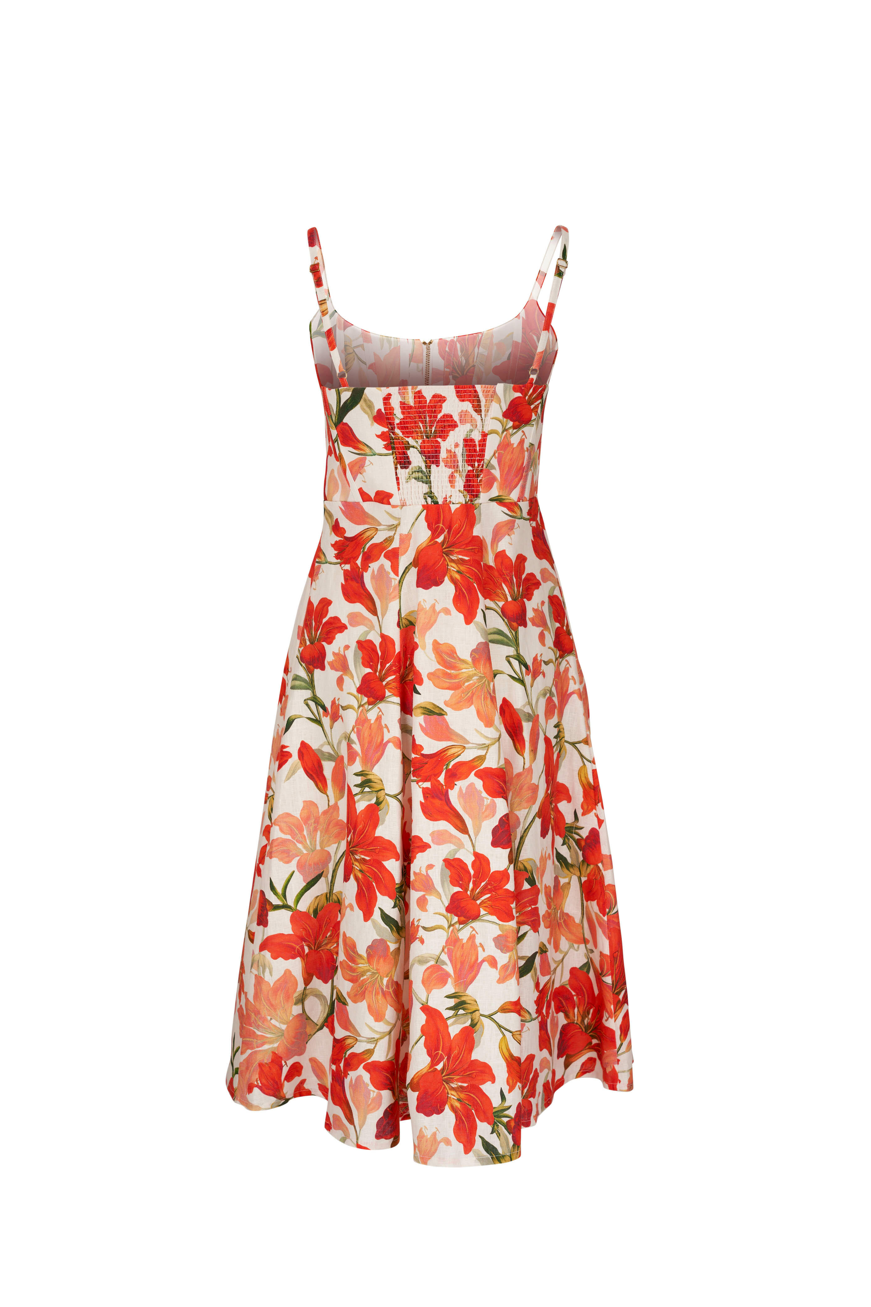 Zimmermann - Tranquility Red Lilly Linen Midi Dress