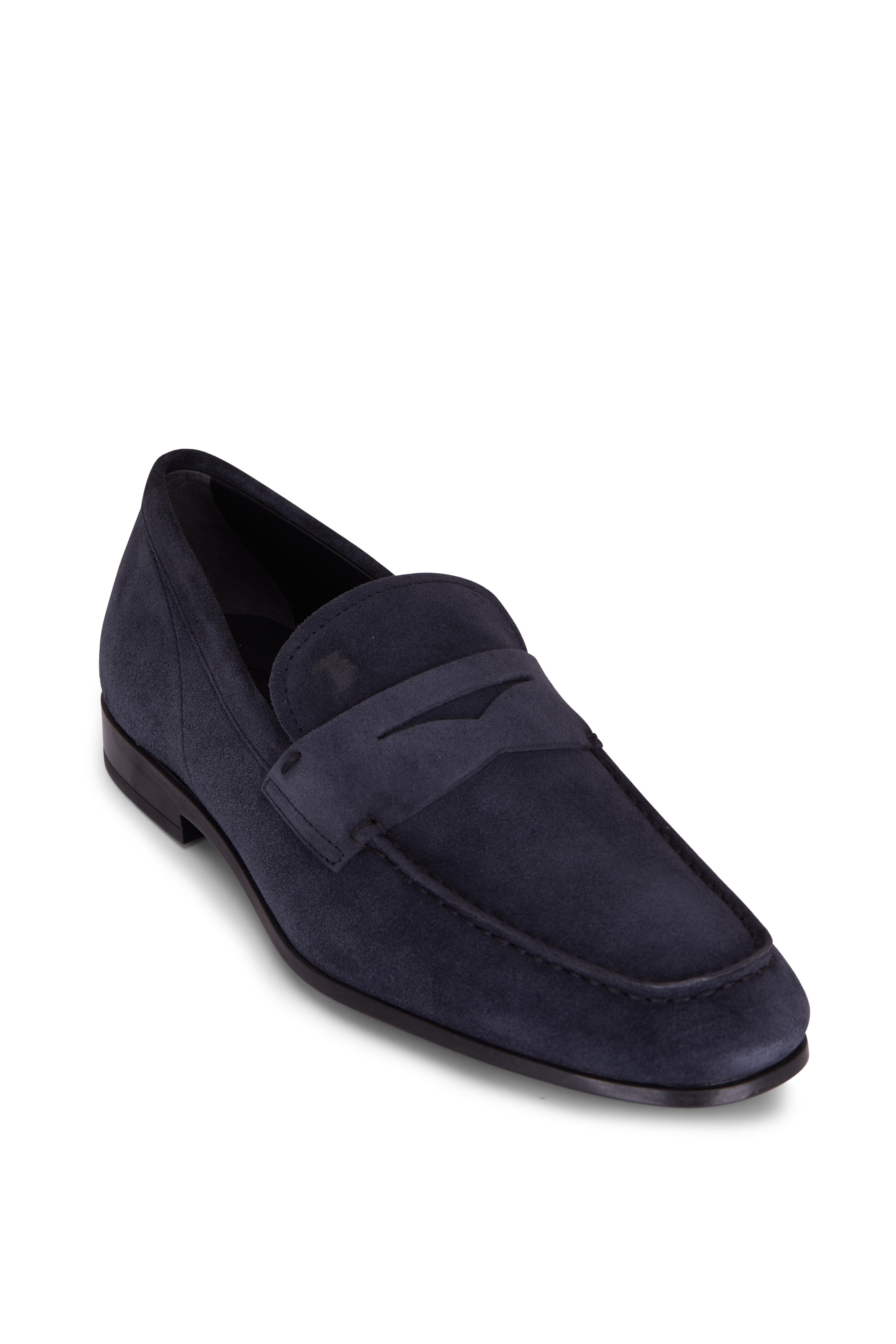 udledning Brawl Lys Tod's - Navy Blue Suede Loafer | Mitchell Stores