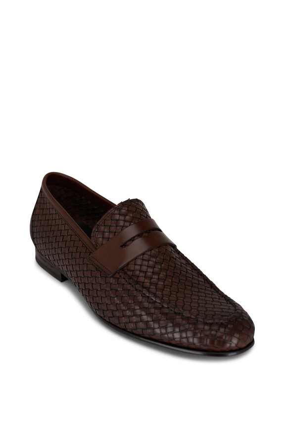 To Boot New York Zenith Brown Woven Leather Loafer 