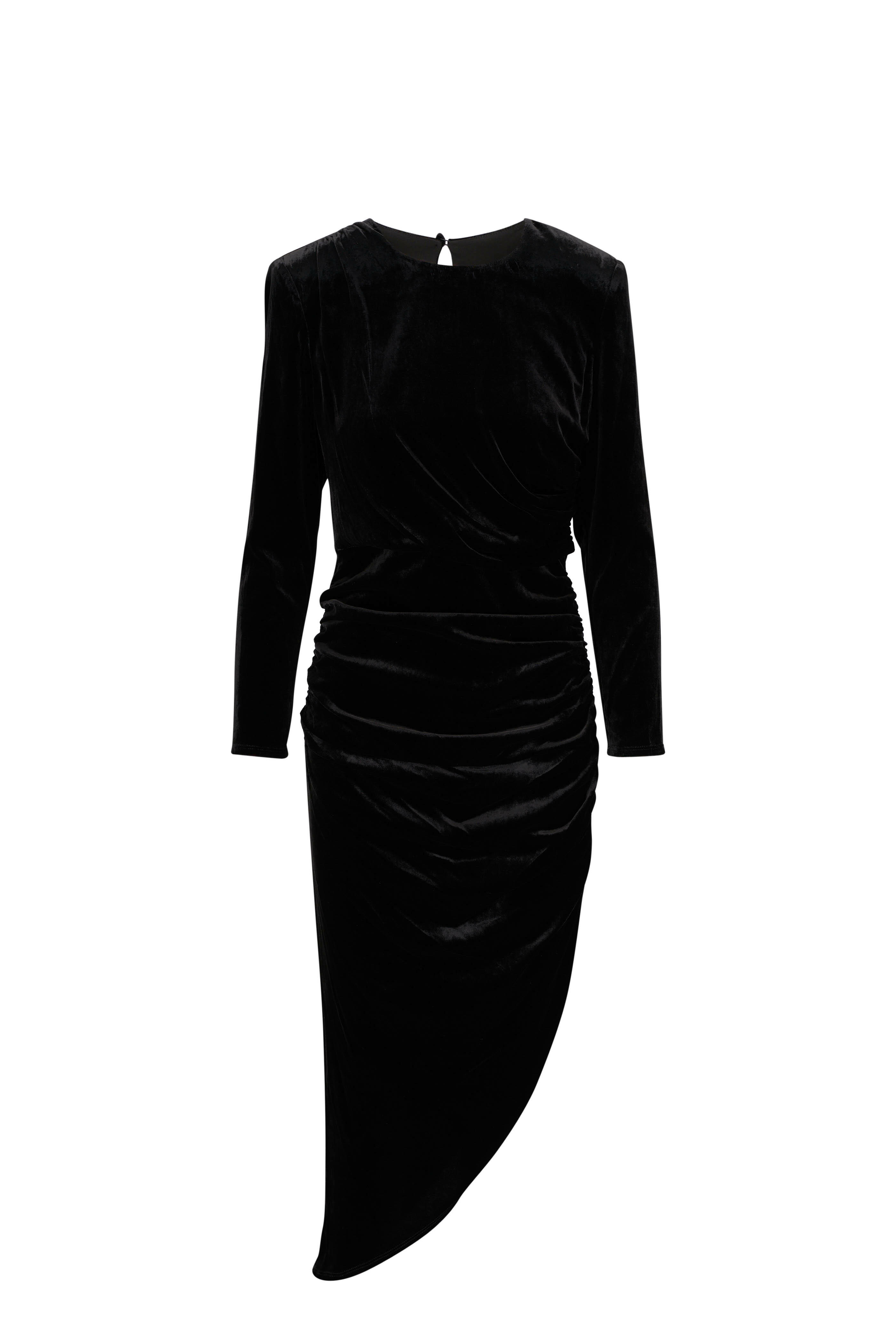 Veronica Beard - Tristana Black Stretch Velvet Dress
