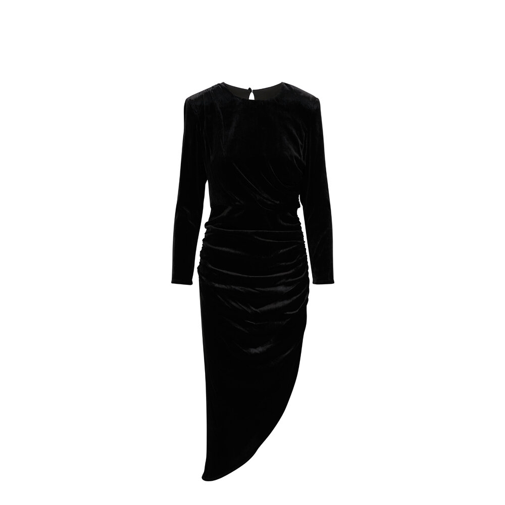 alexandre vauthier gathered glitter-velvet maxi dress black Veronica Beard Women's Tristana Stretch Velvet All