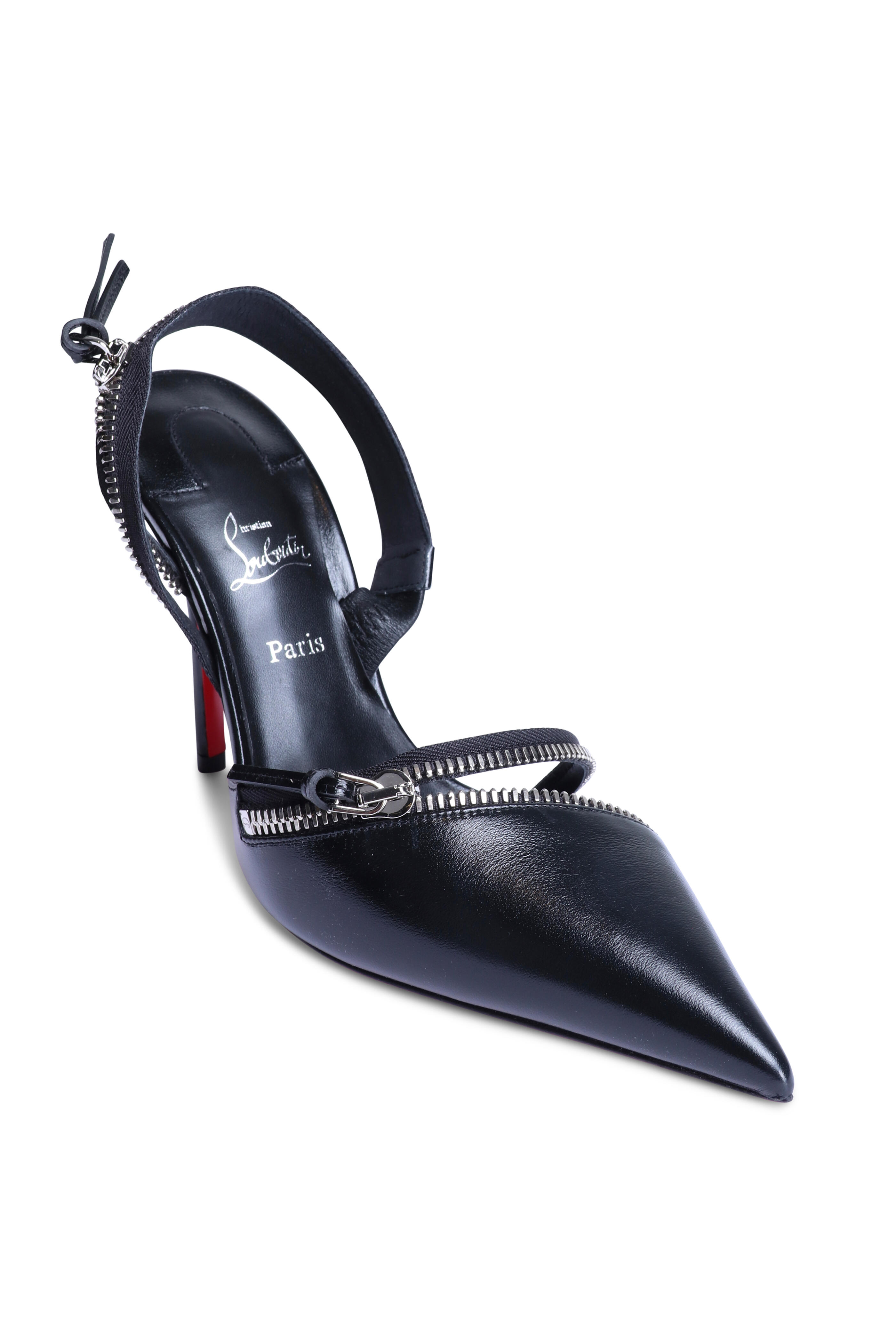 Christian Louboutin - Slingy Zip Black Slingback Pump