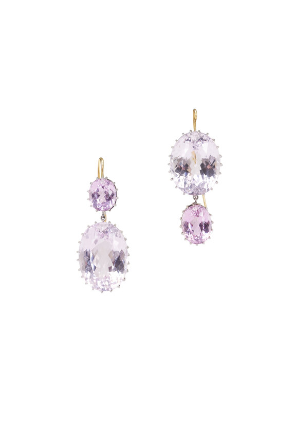 Renee Lewis 18k White Gold Kunzite Earring