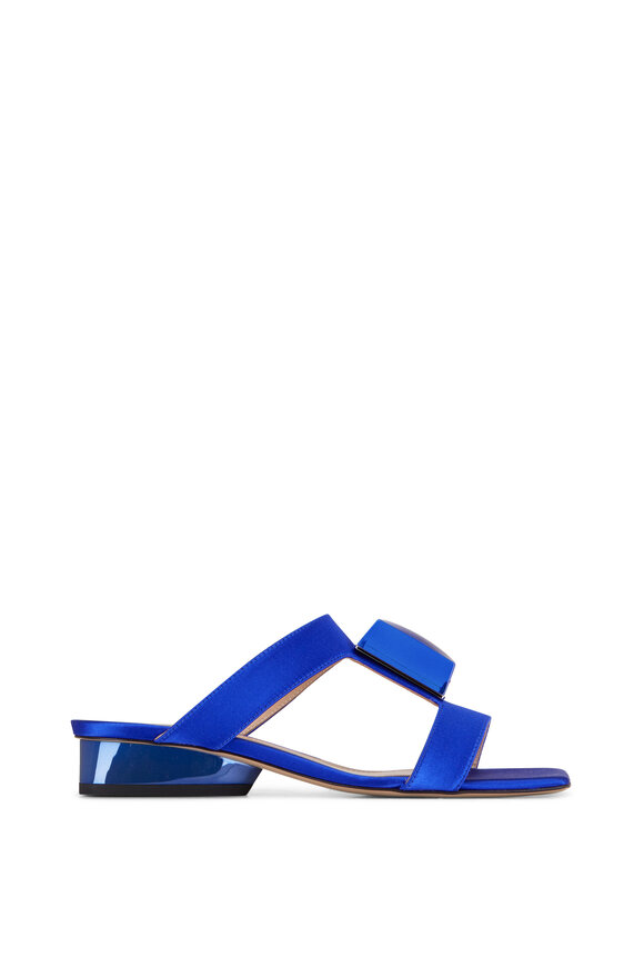 Paul Andrew - Cube Cobalt Blue Demi Wedge Sandal, 25mm 