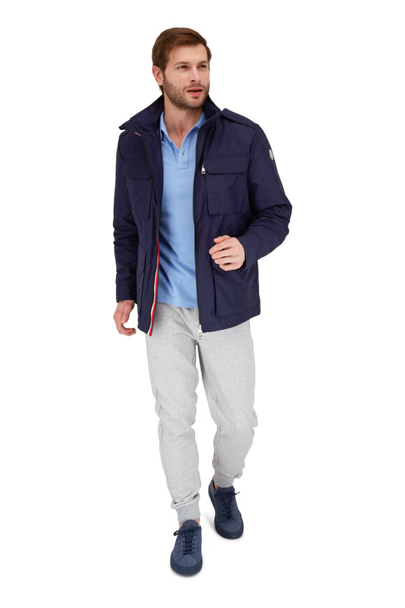 Moncler Navy Blue Down Field Jacket - view 2