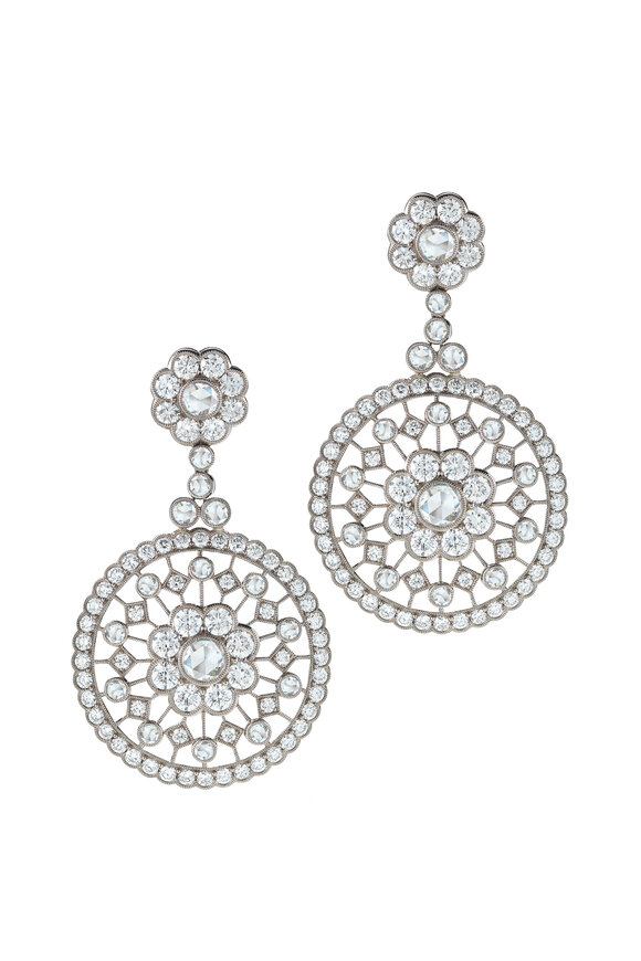Kwiat - 18K White Gold Diamond Earrings 