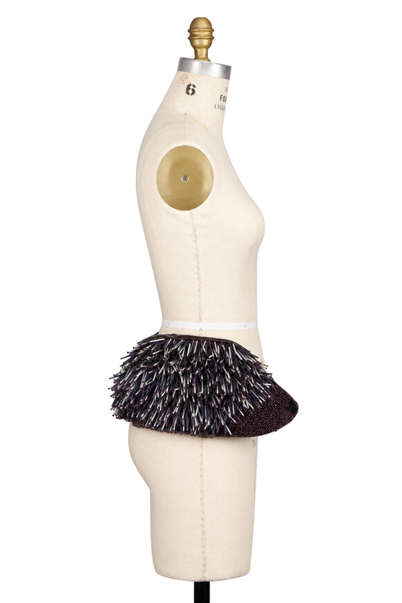 Staud Porcupine Black Beaded Clutch - view 5