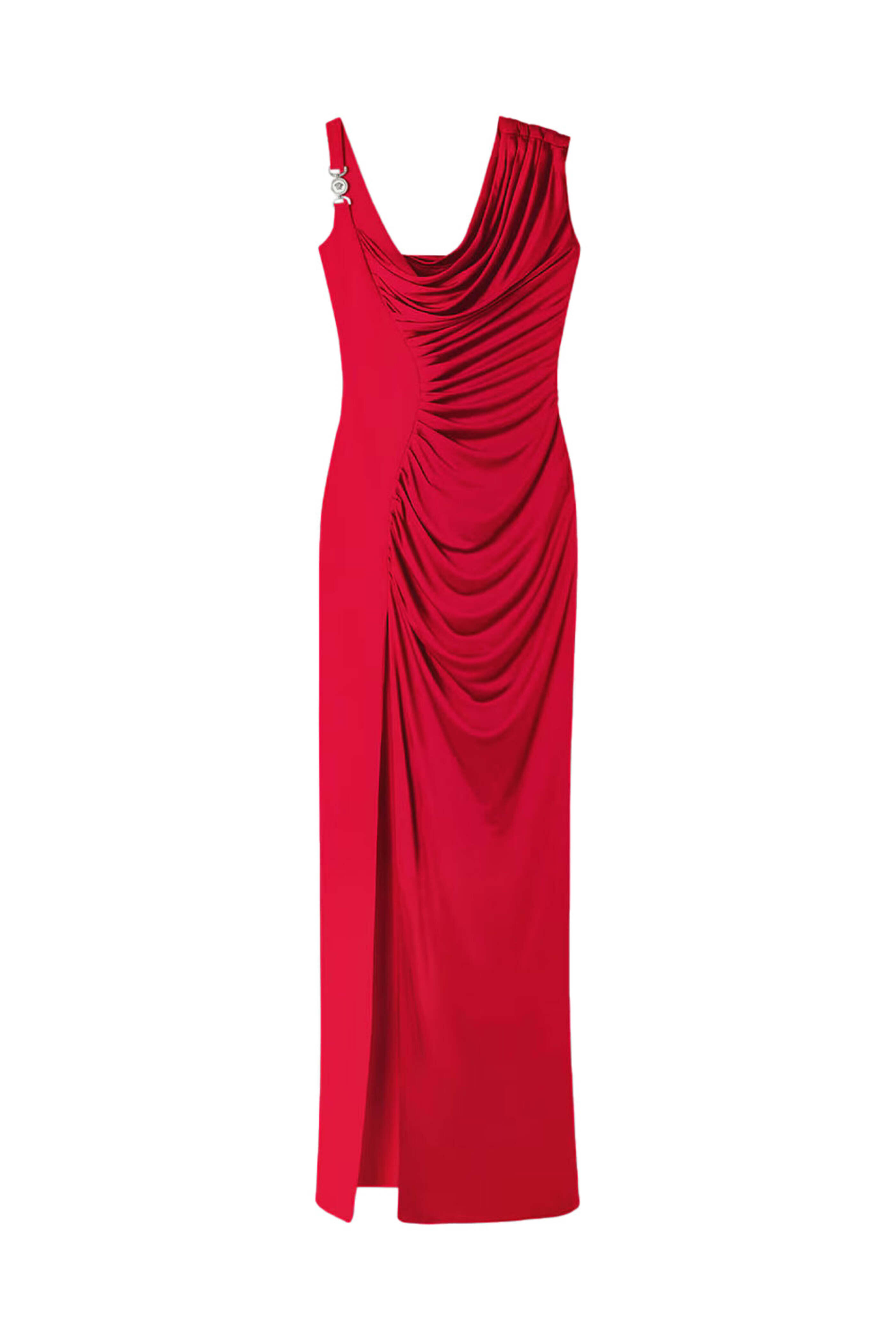red versace dress Versace Celebrities on the Oscars 2022 Red Carpet