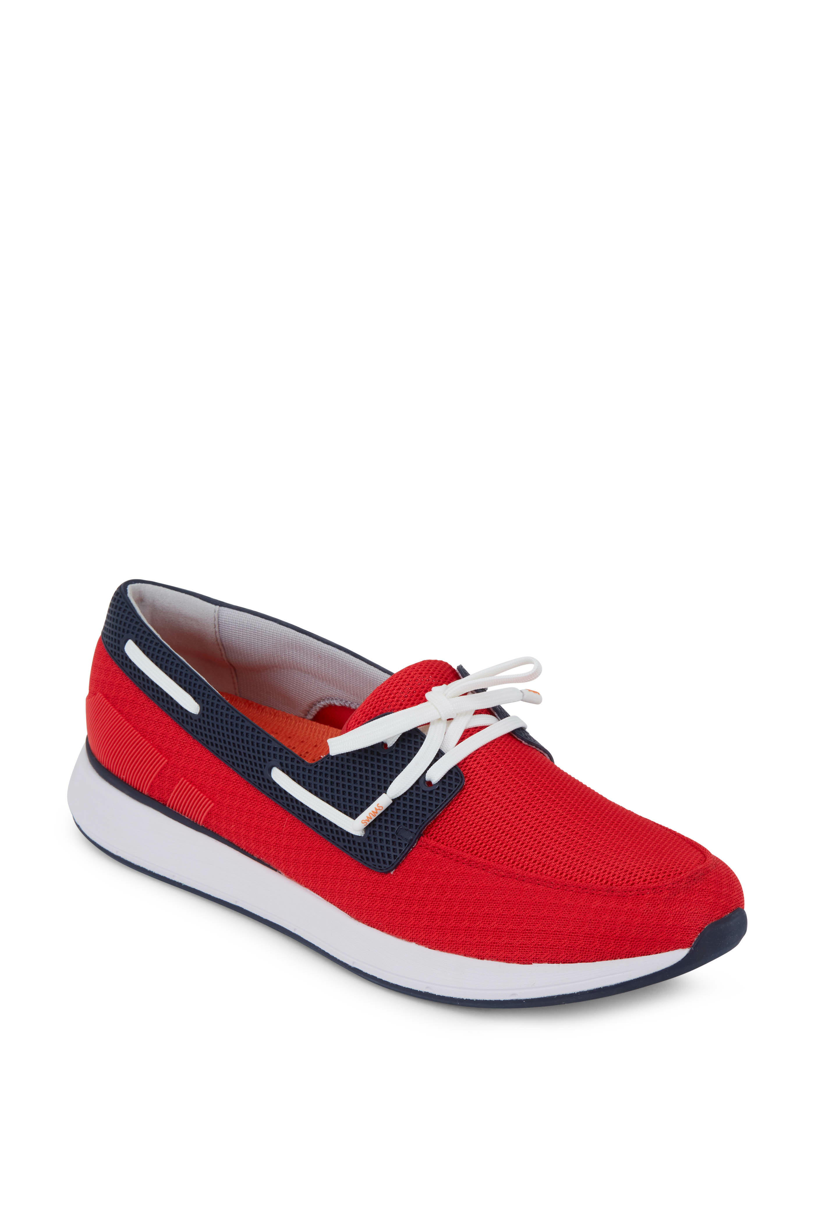 Swims - Breeze Red Alert & Navy Mesh Boat Shoe