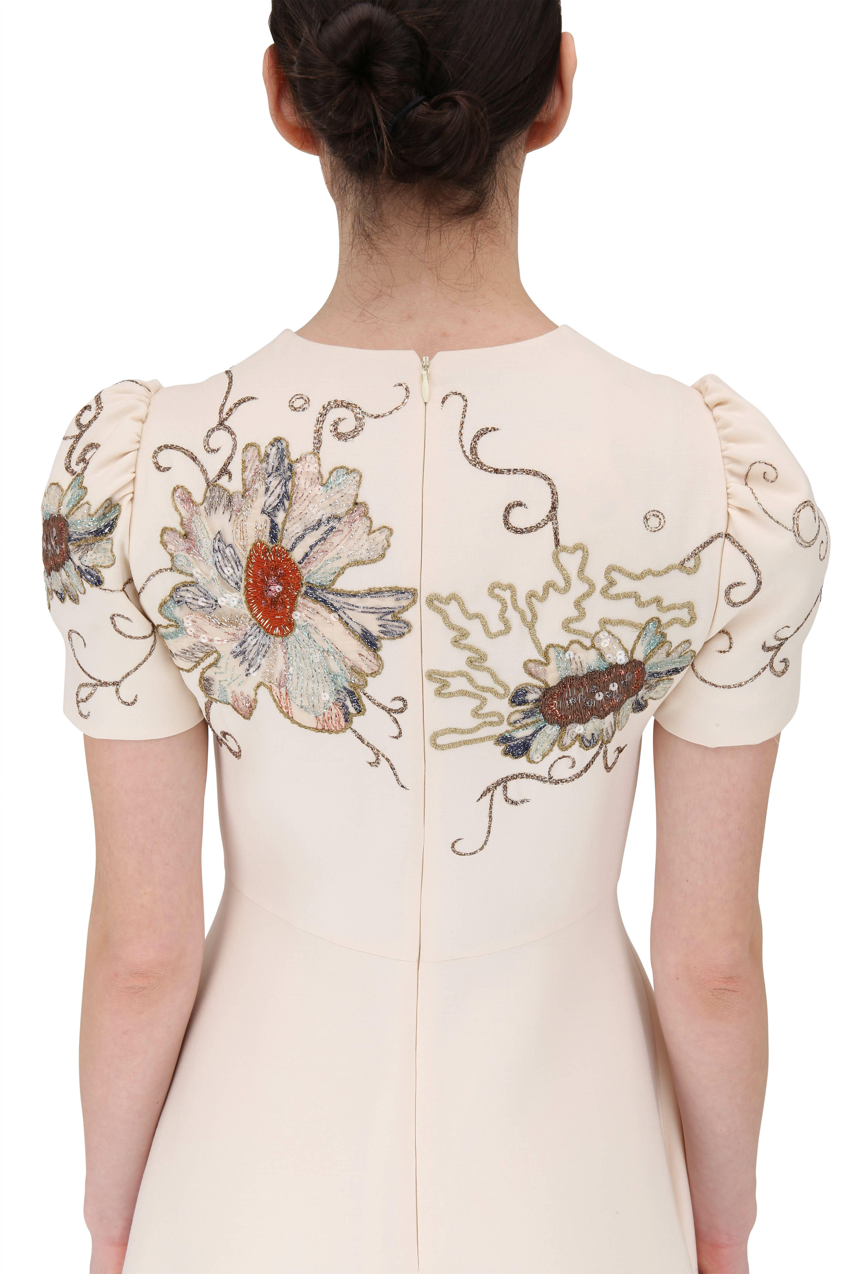 Valentino - Ivory Crêpe Couture Embellished Dress