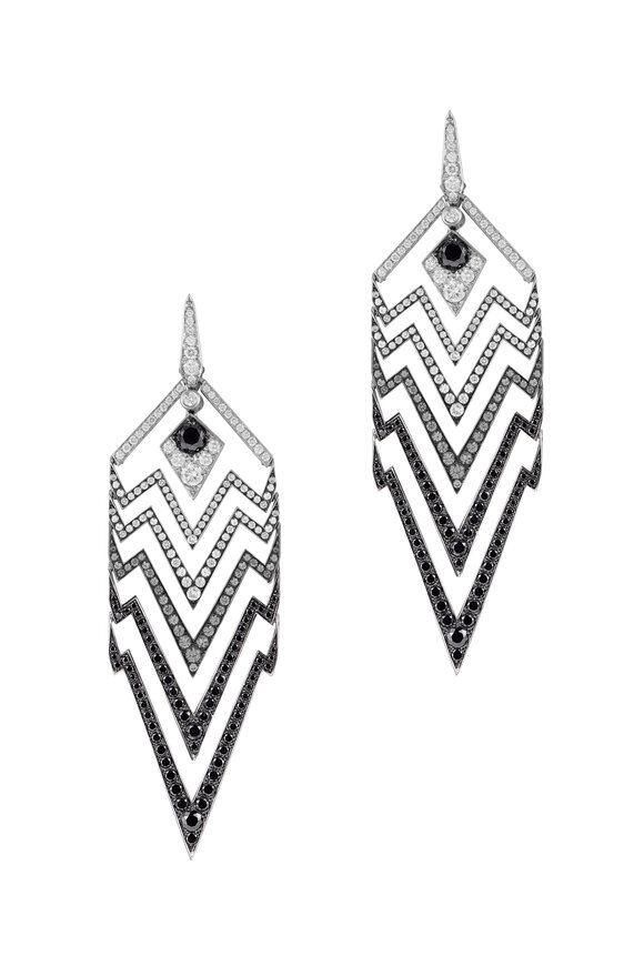 Stephen Webster - 18K White Gold Black & White Diamond Drop Earrings