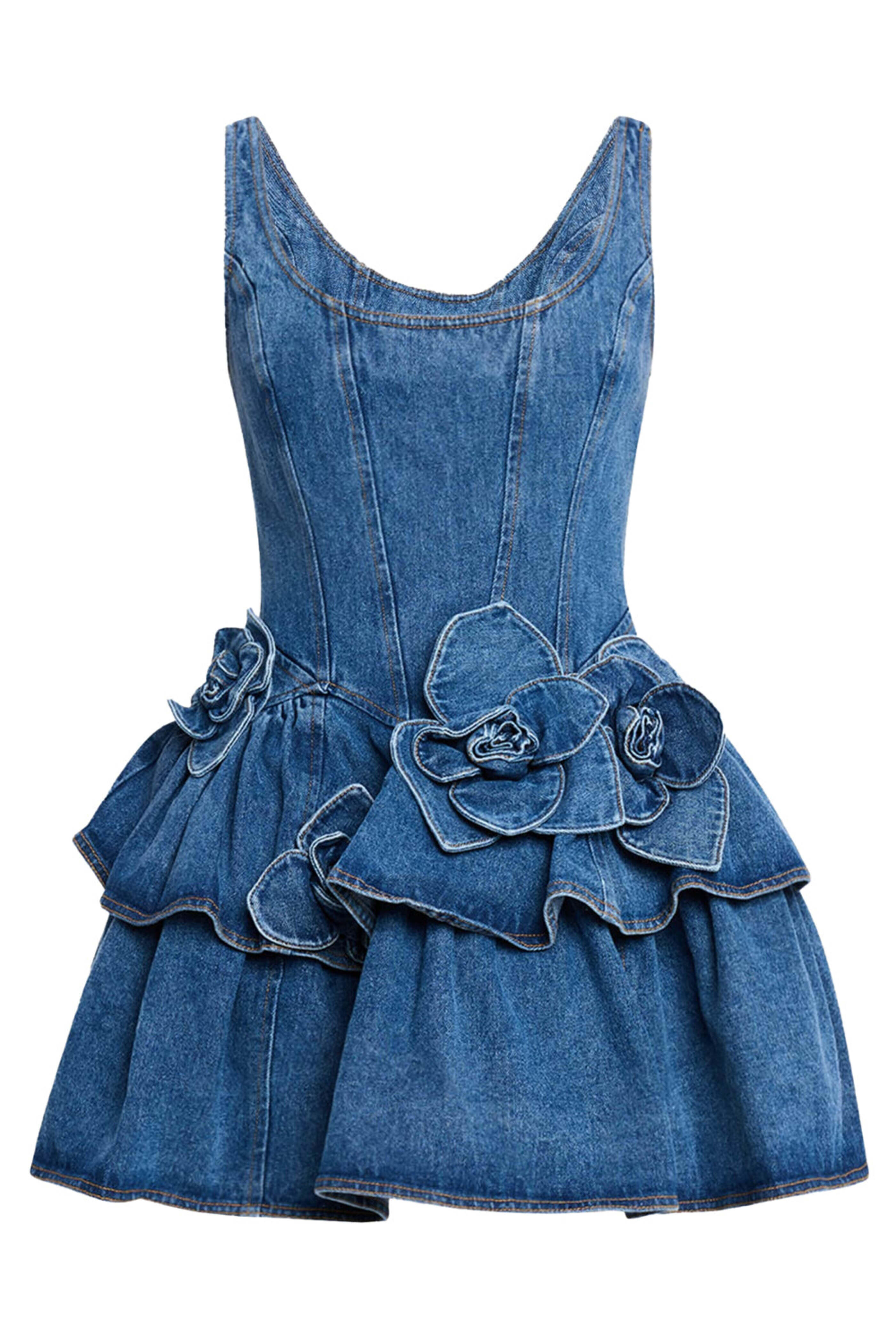 Rosemuse denim puff sleeves dress サックス denim puff sleeves dress – BUNNY APARTMENT