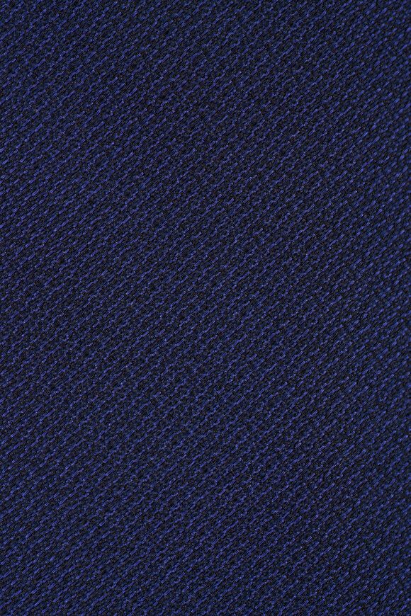 Zegna Solid Navy Silk Necktie - view 2