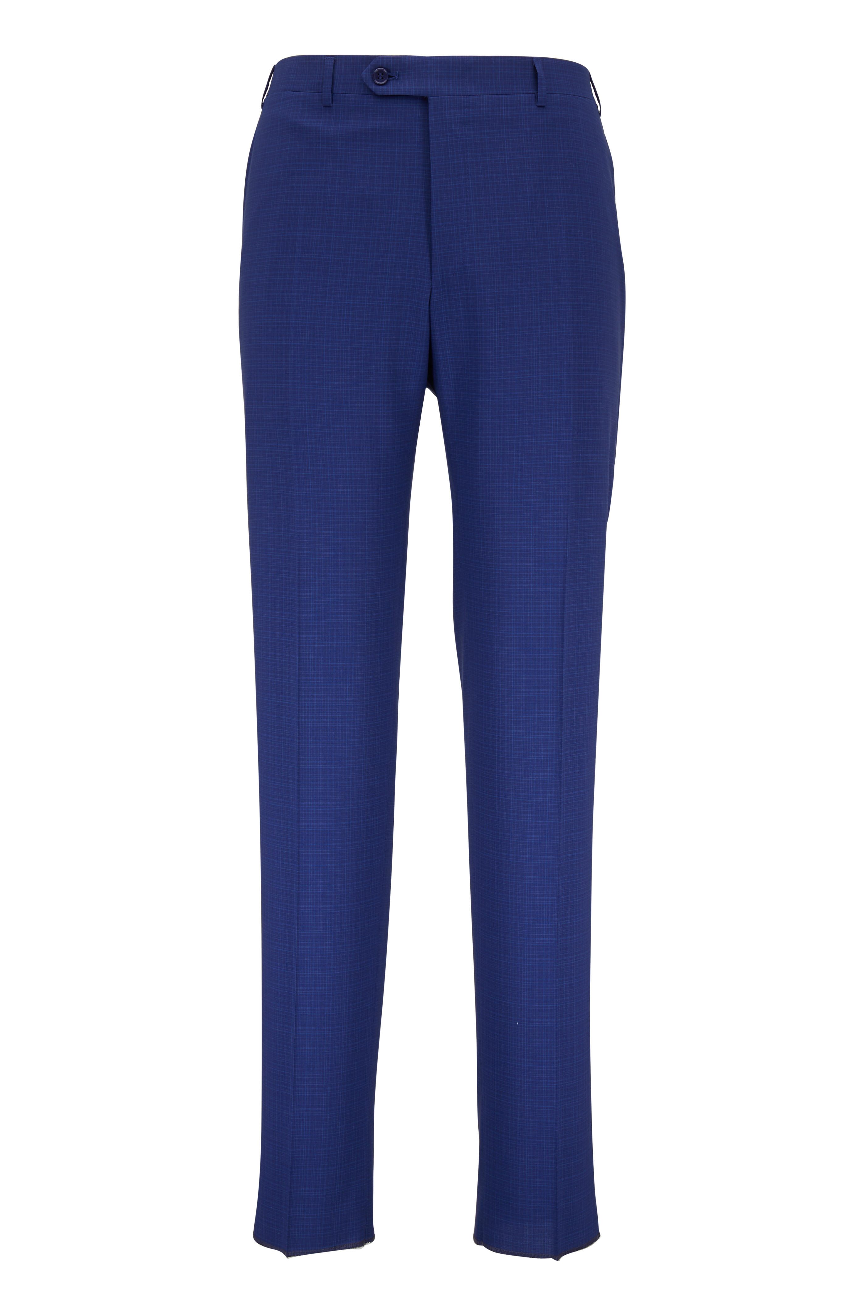 Canali - Blue Micro Plaid Wool Suit