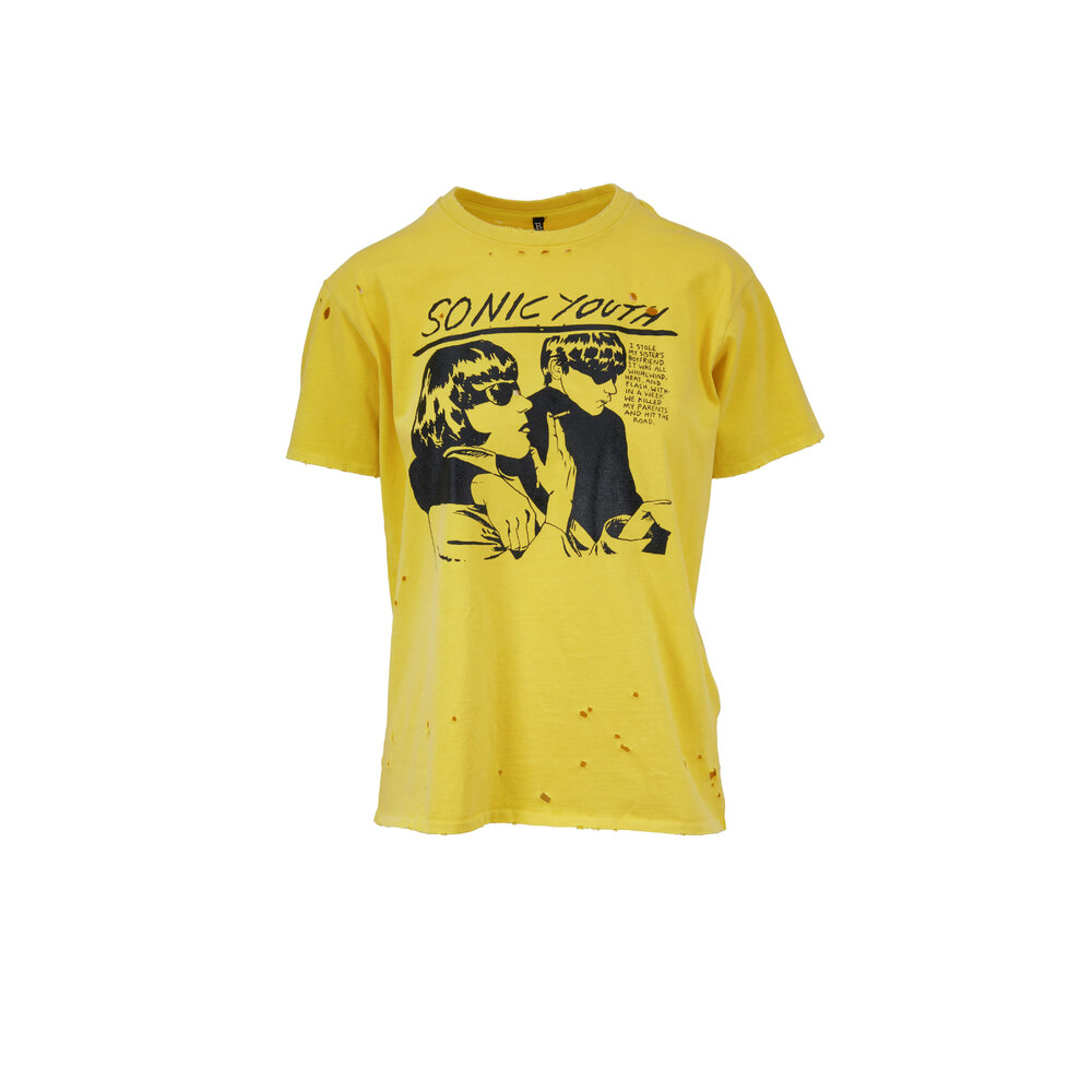 R13 Yellow Sonic Youth Distressed Boy T Shirt Mitchell Stores