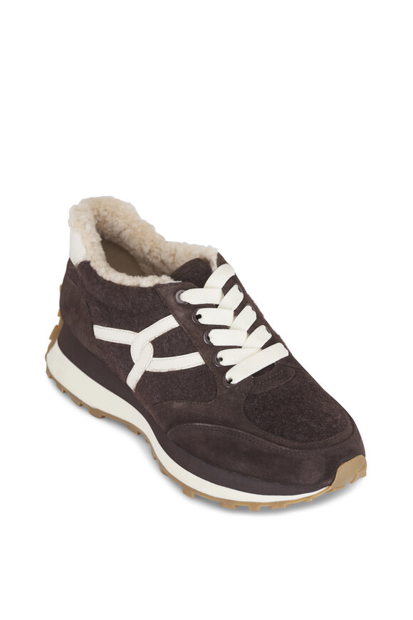 Veronica Beard Valentina Espresso Shearling Sneaker - view 1