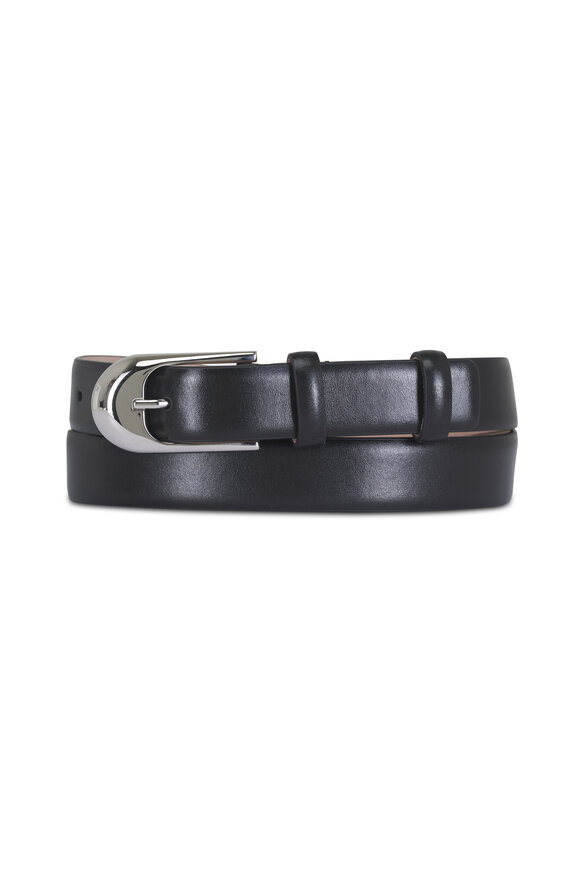 Khaite Dome Black & Silver Belt, 25mm - view 1