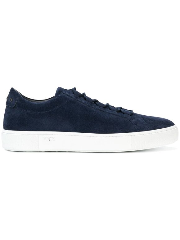 Tod's - Navy Blue Suede Low-Top Sneaker