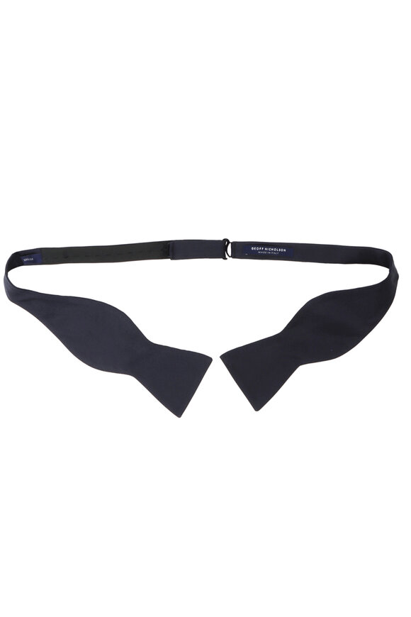 Geoff Nicholson Navy Grosgrain Self Tie Bow Tie - view 2