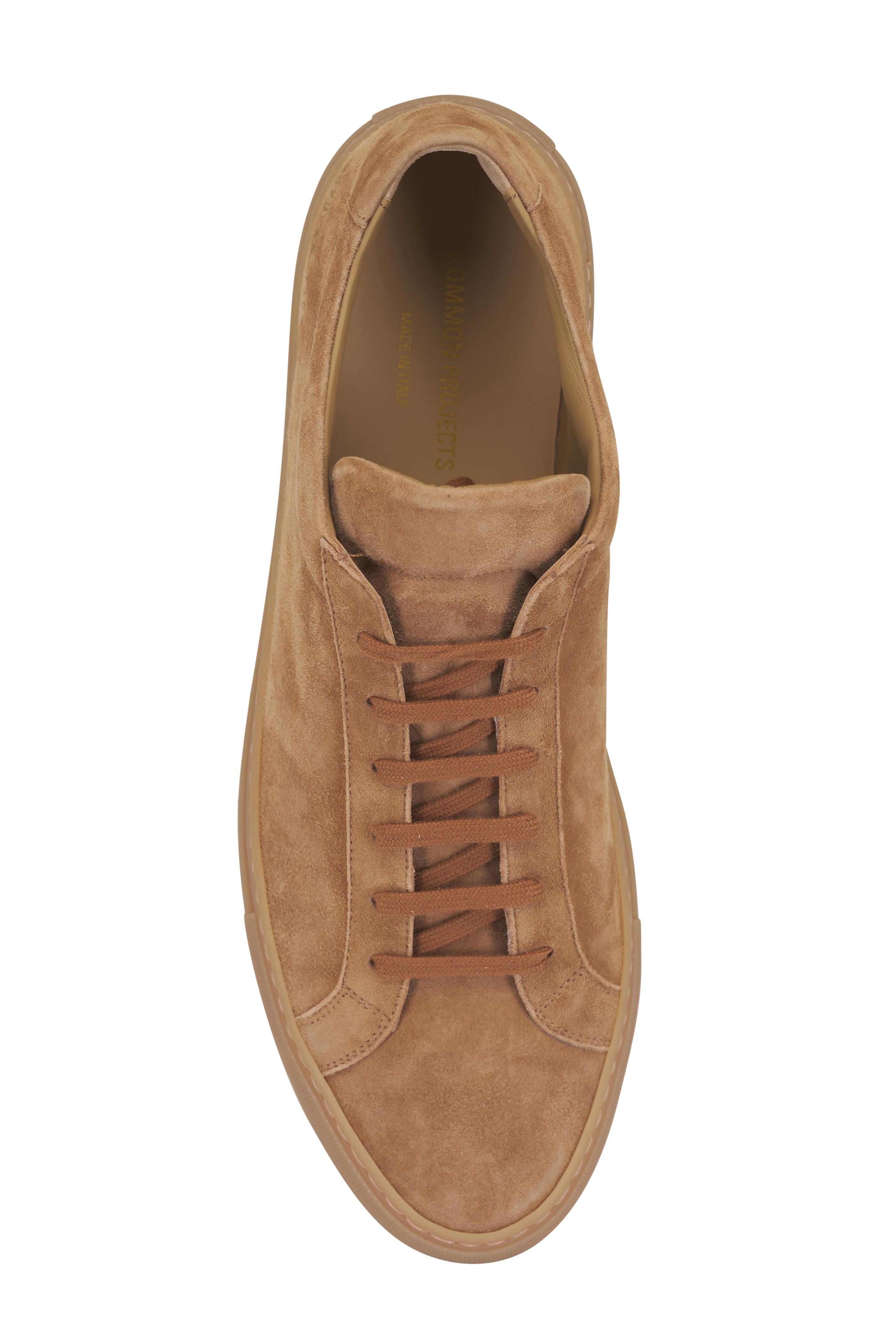 Common Projects - Achilles Premium Tan Suede Low Top Sneaker