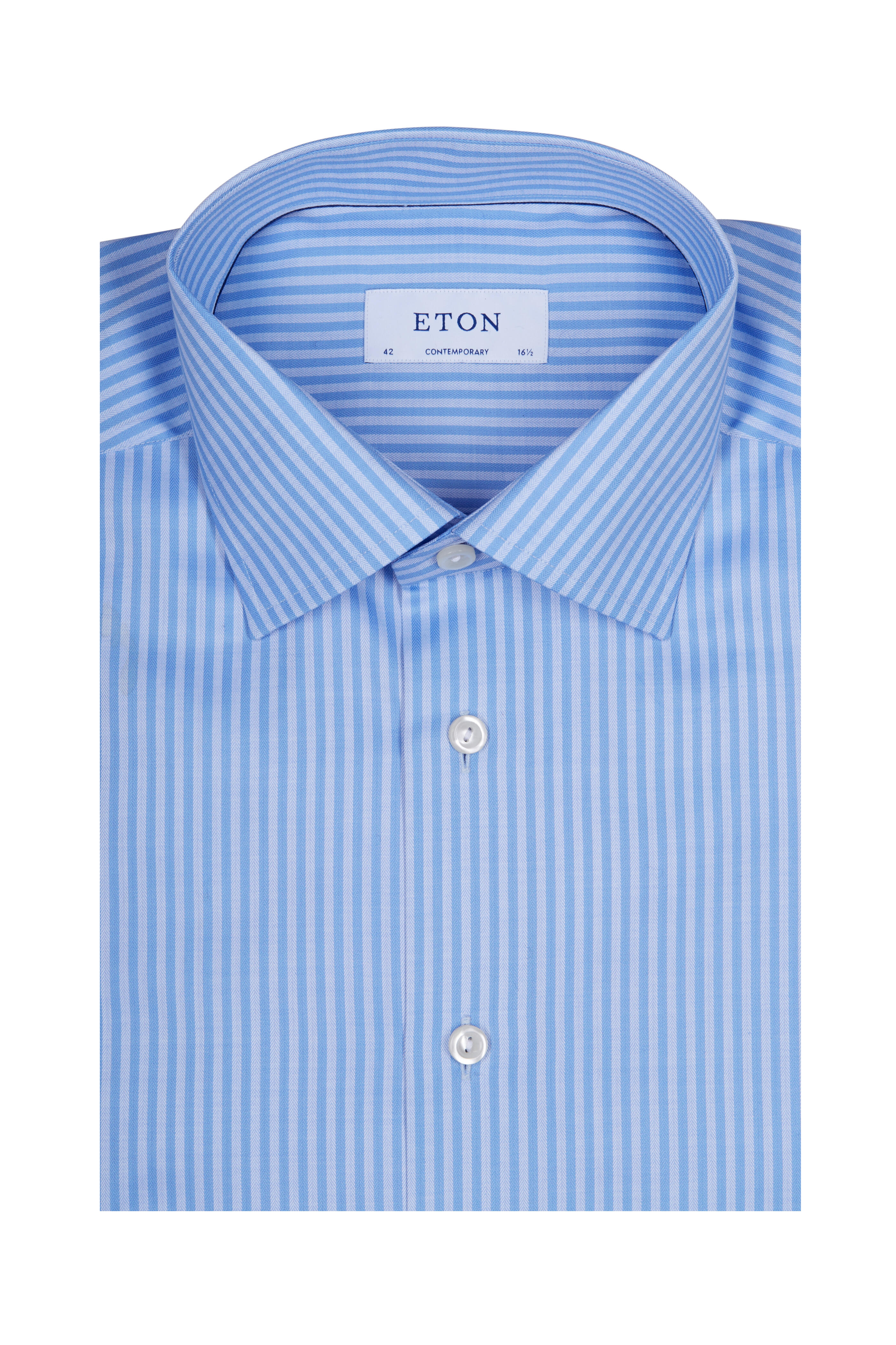 Eton - Light Blue Striped Dress Shirt