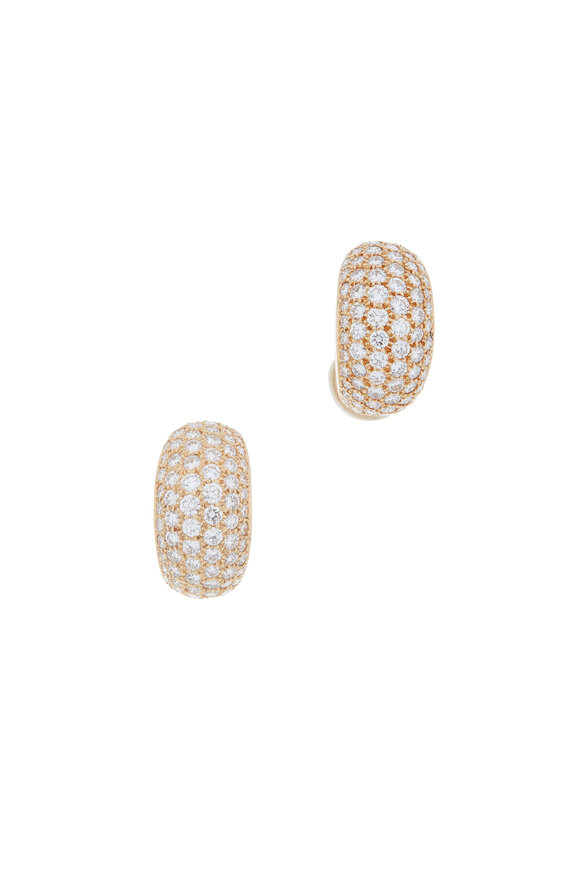 Oscar Heyman - 18K Yellow Gold Diamond Huggie Earrings