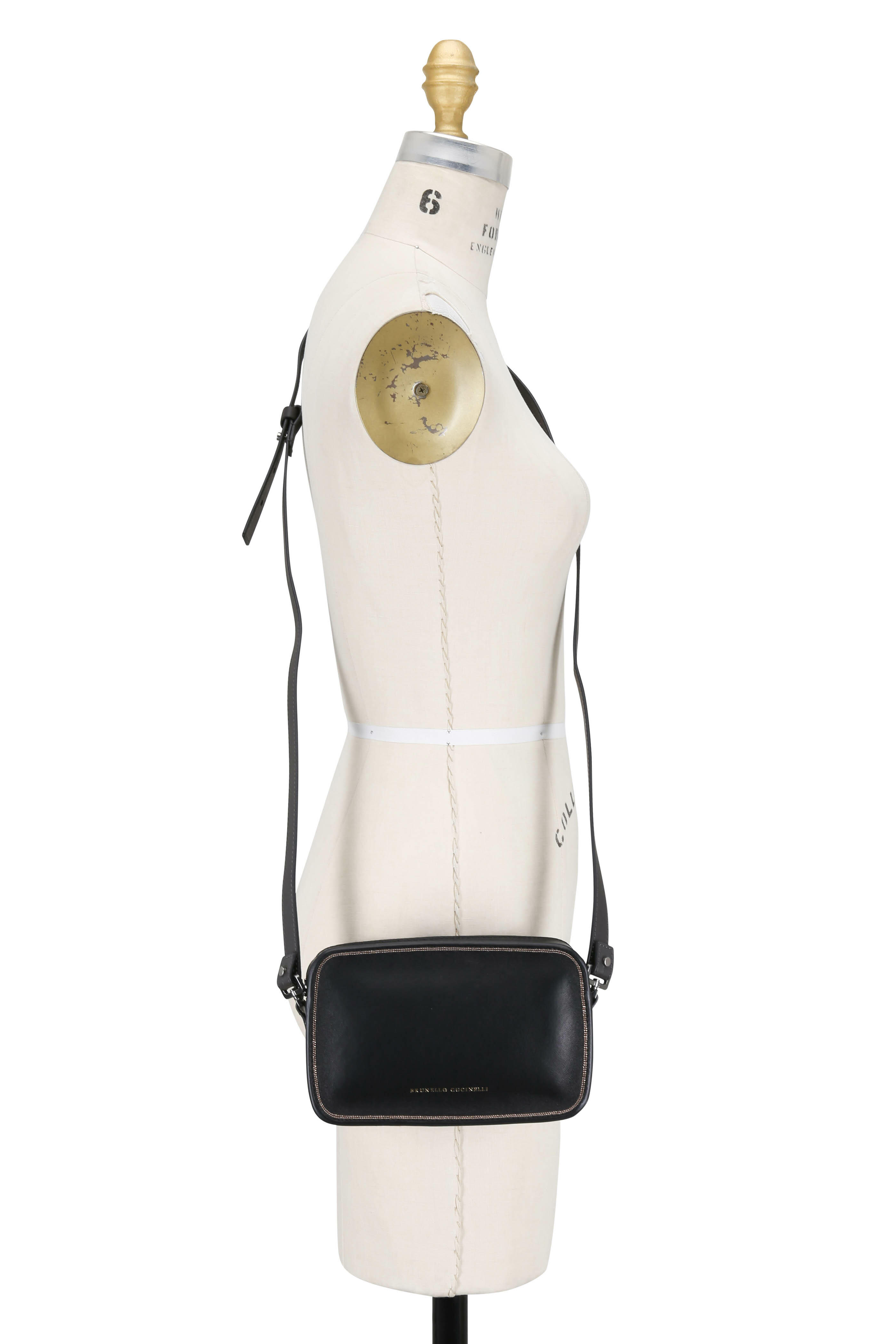 ショルダーバッグ・ポシェット BRUNELLO CUCINELLI BLACK LEATHER CROSSBODY BAG Brunello Cucinelli Duo Leather Phone Crossbody Bag | Neiman