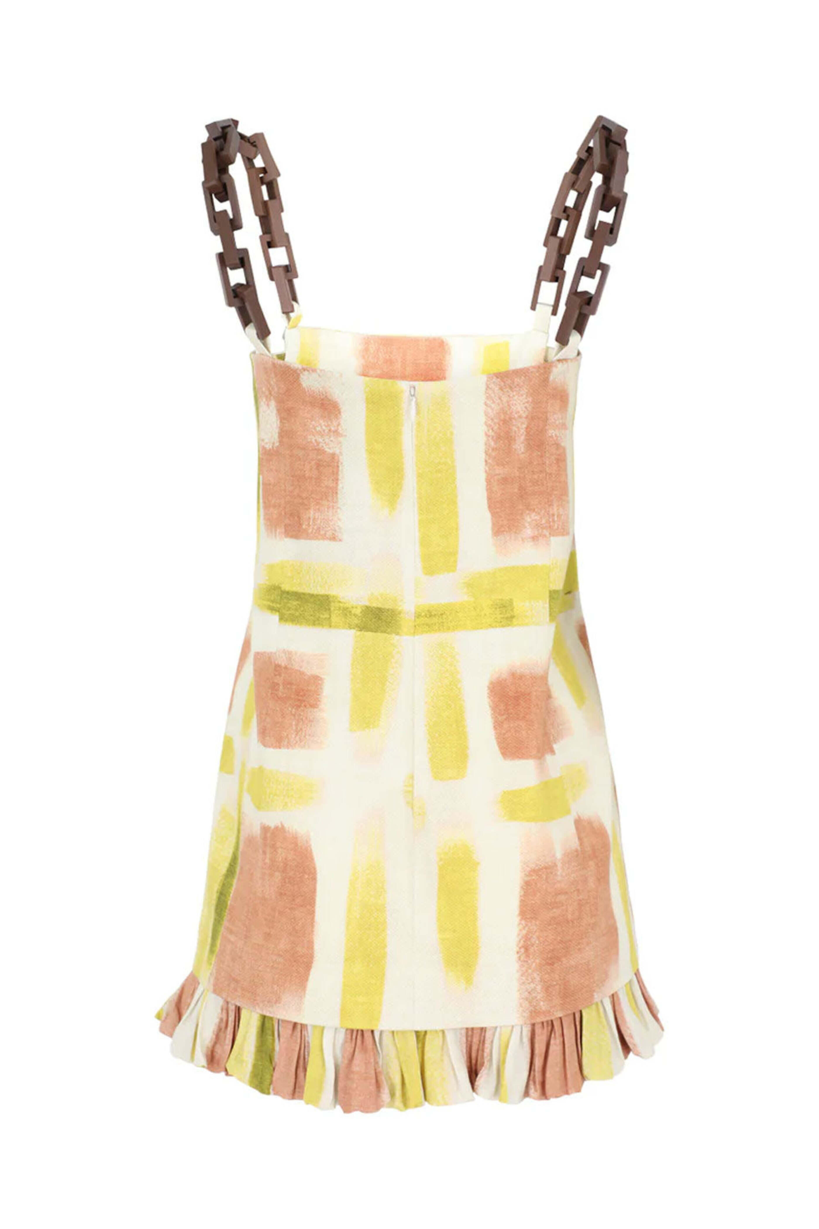Alexis - Yellow Brushstroke Beleza Short Dress