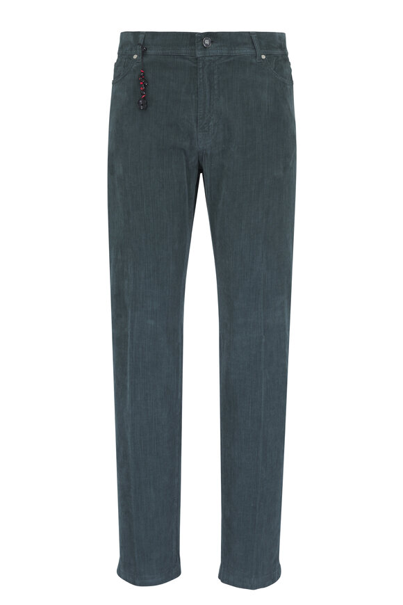 Marco Pescarolo Nerano Steel Blue Corduroy Five Pocket Pant - view 1