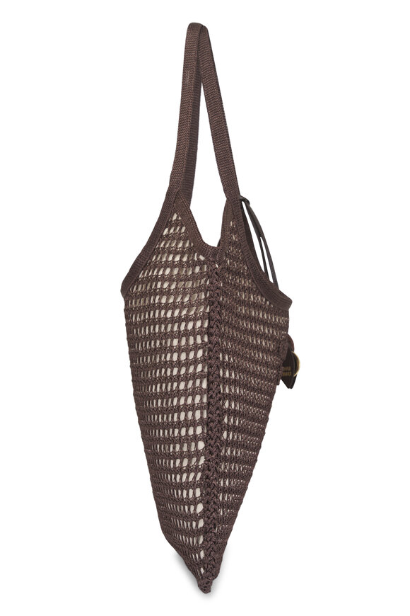 Miu Miu Cocoa Crochet Mesh Shopping Tote - view 3