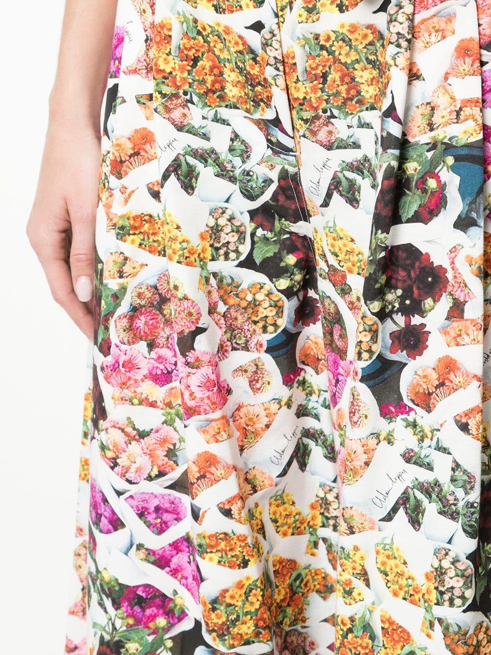 Adam Lippes - Multicolor Floral Printed Wide Leg Culotte
