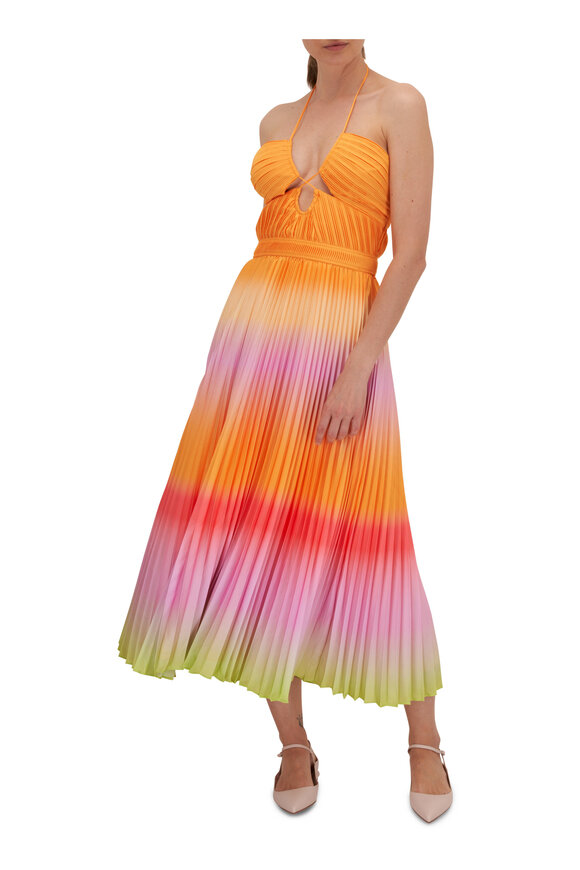 Jonathan Simkhai - Annita Multicolor Ombré Plissé Dress