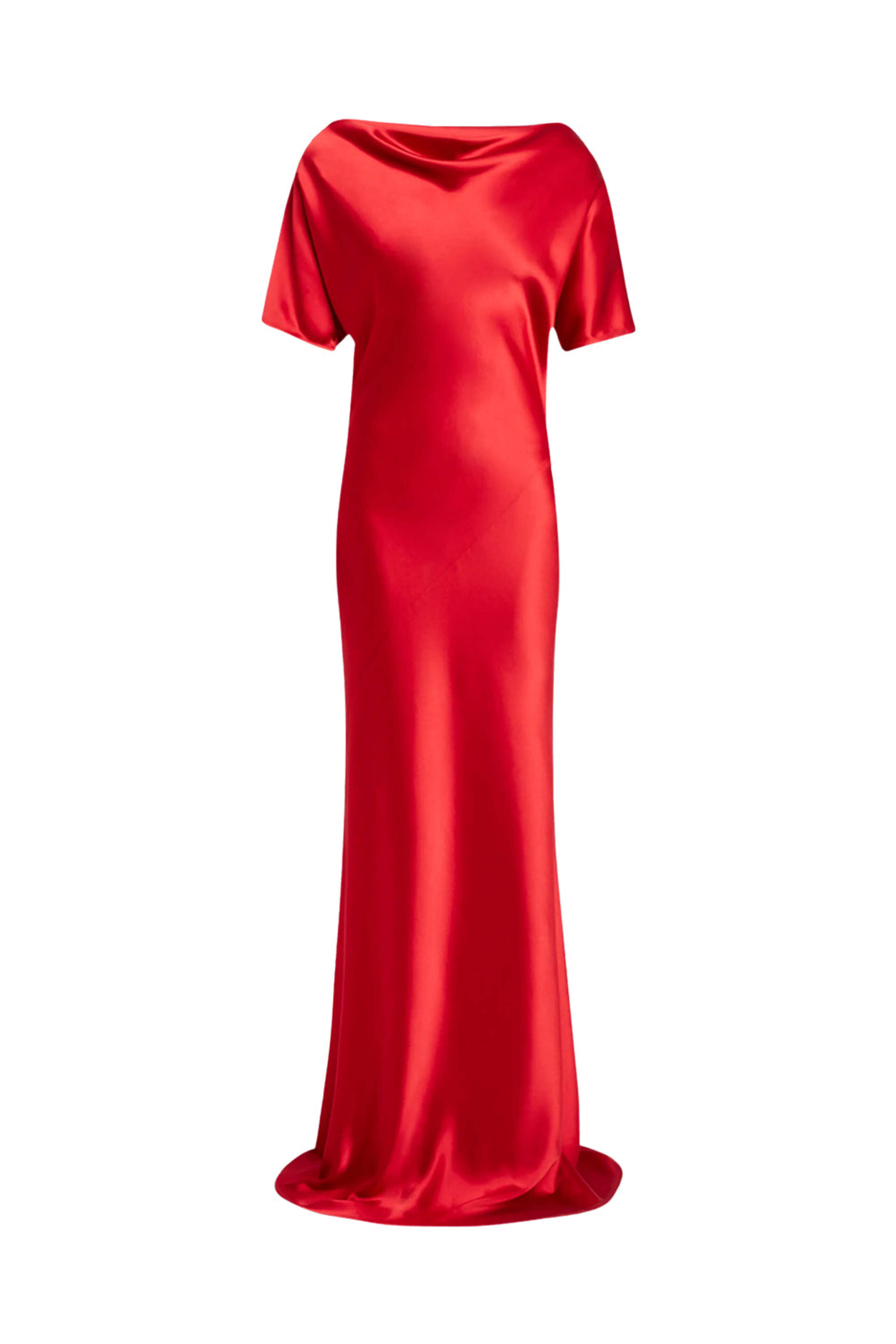 Kiton - Red Cowl Neck Silk Gown