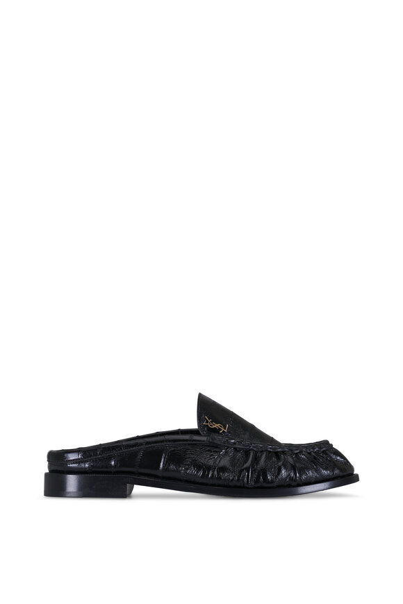 Saint Laurent Le Loafer Black Leather Penny Loafer Mule - view 2