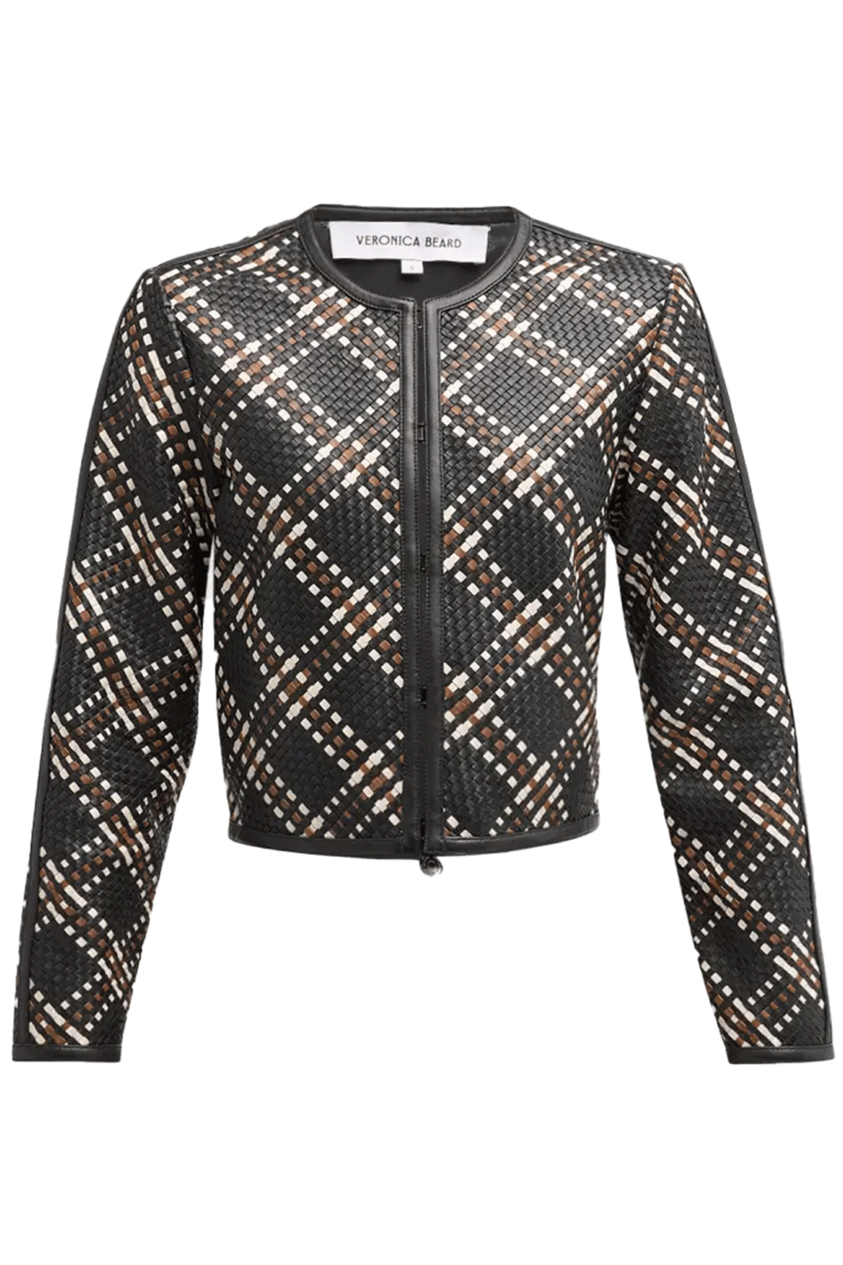 Veronica Beard - Black Woven Leather Cassandra Jacket