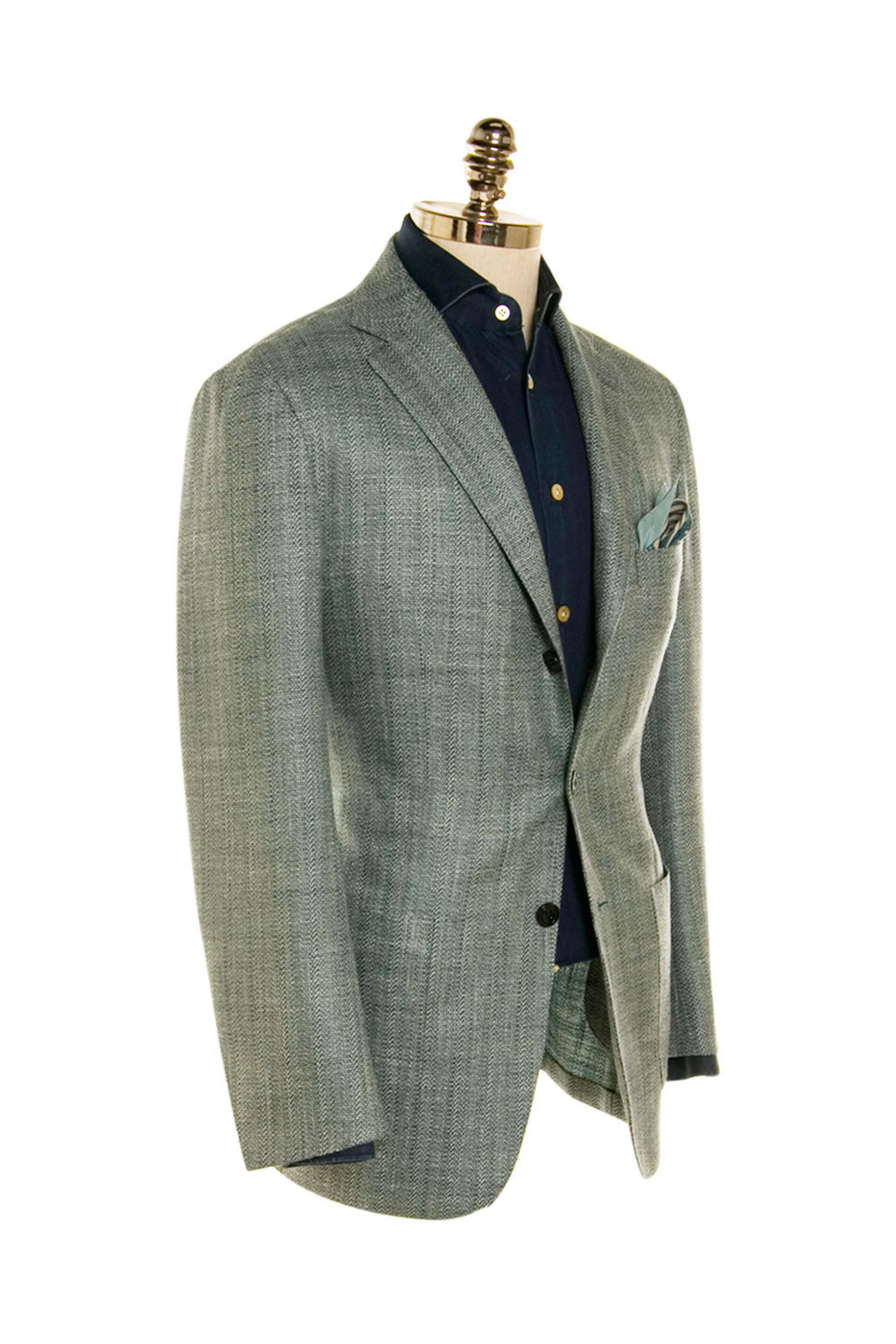 Kiton - Green Donegal Solid Sportcoat