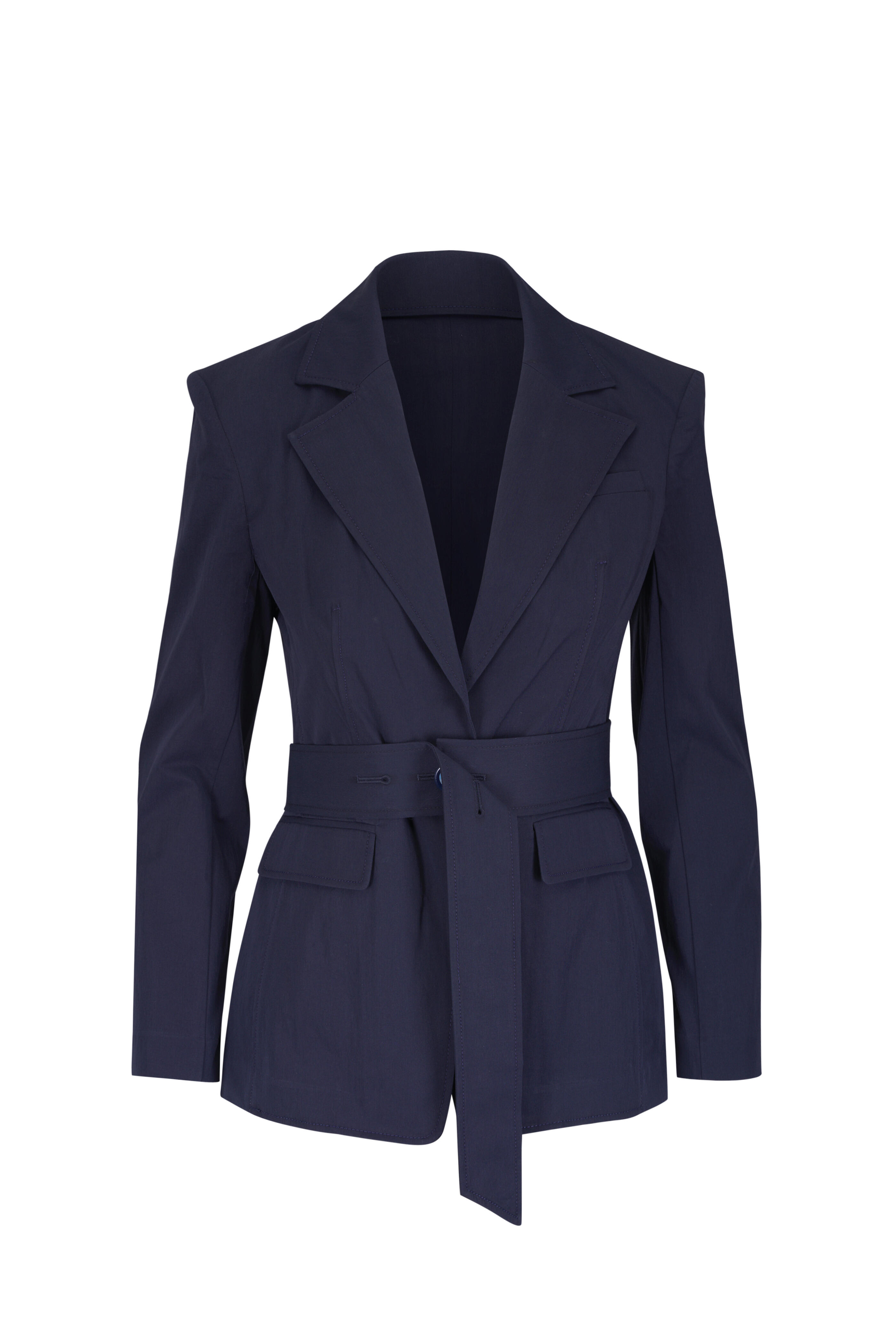 Veronica Beard - Howard Navy Belted Jacket - view 1
