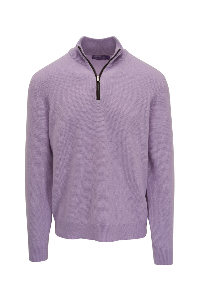 Ralph Lauren Purple Label - Purple Cashmere Quarter Zip Pullover