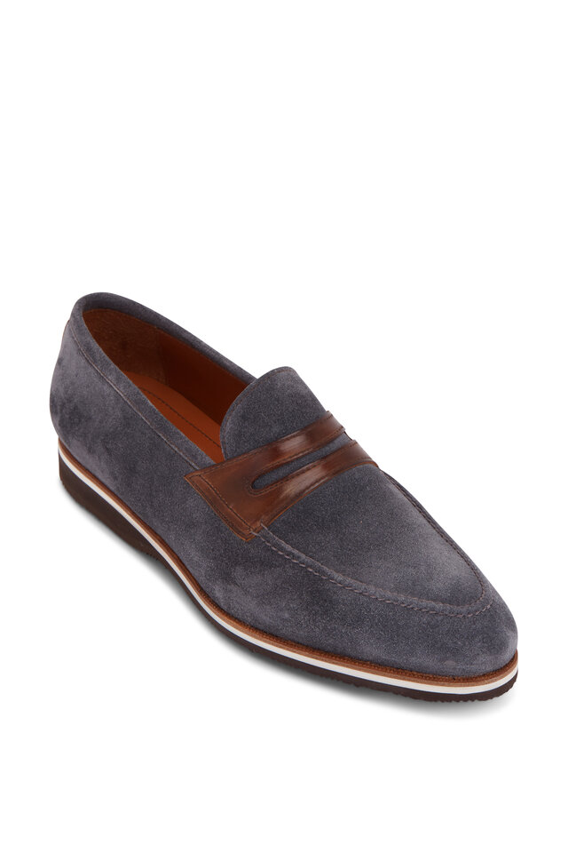 Trask Seymour Stone Suede Loafer Mitchell Stores