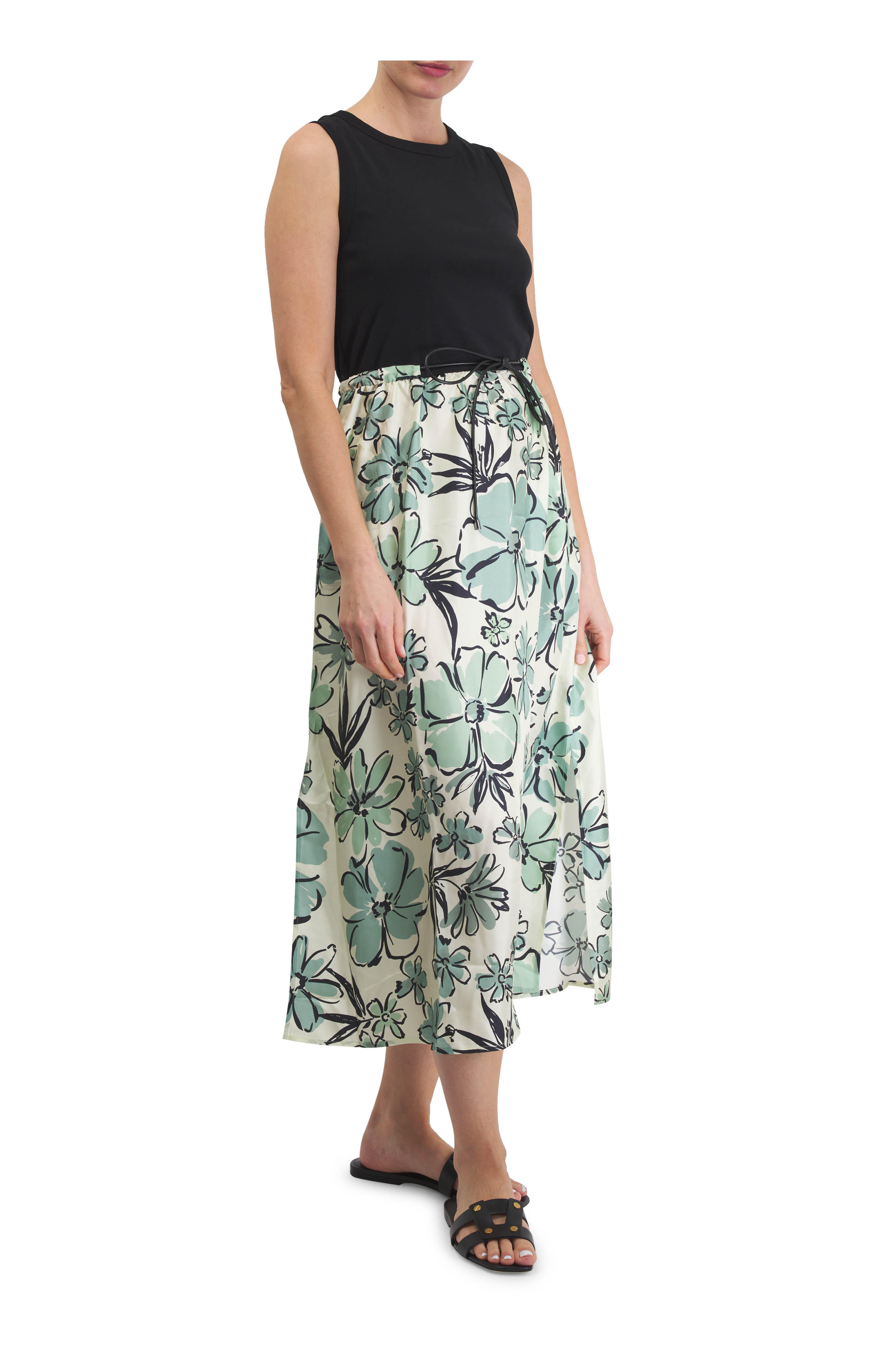Bogner - Silke Black & Green Floral Print Dress