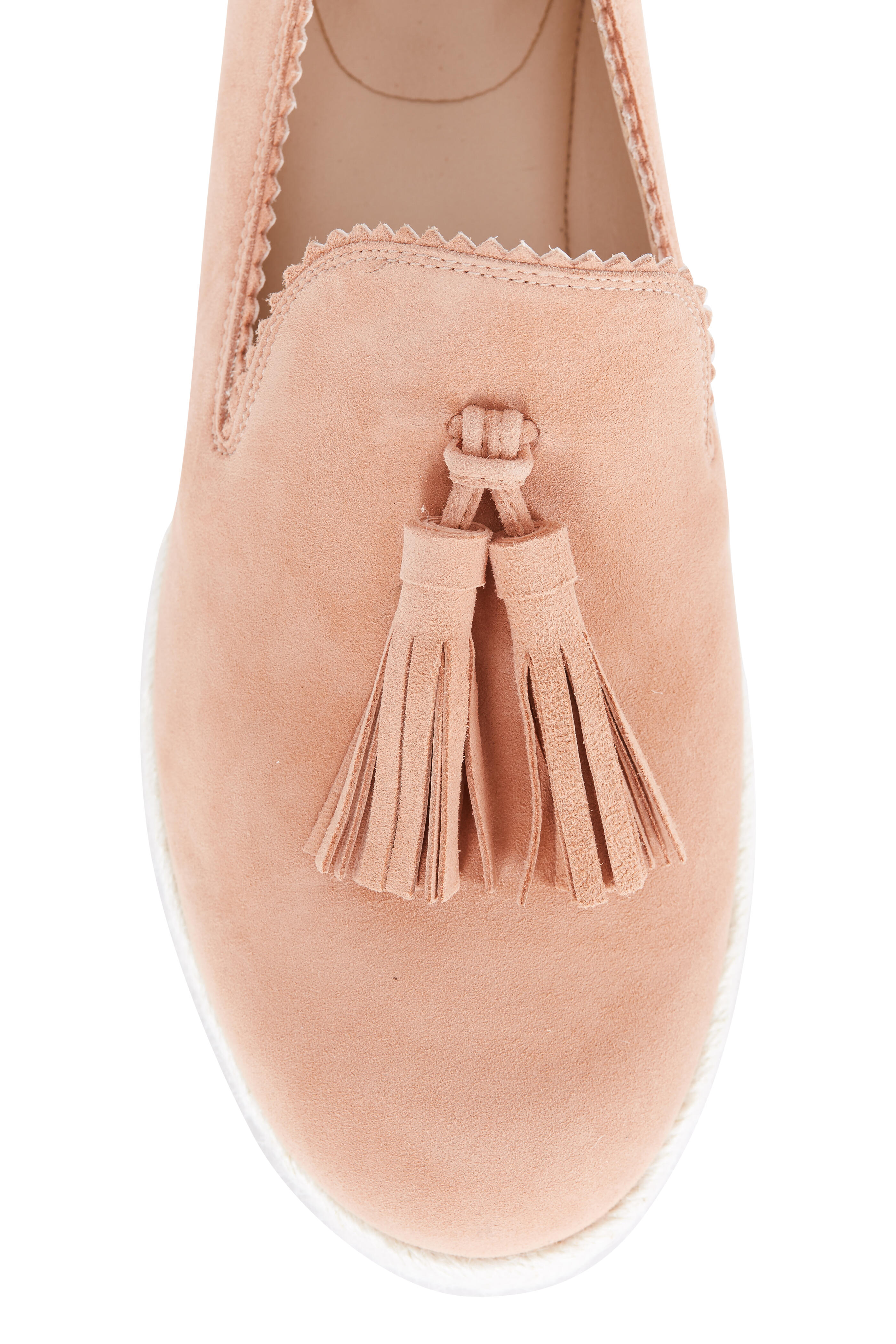 Stuart Weitzman - Pyrenees Blush Suede Tassel Slip-On Loafer