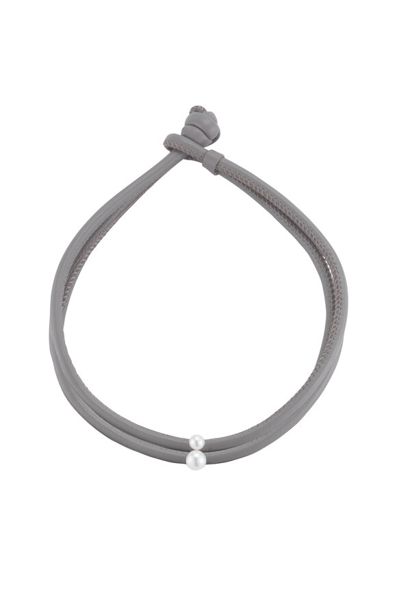 Mizuki - Taupe Leather Convertible Necklace 