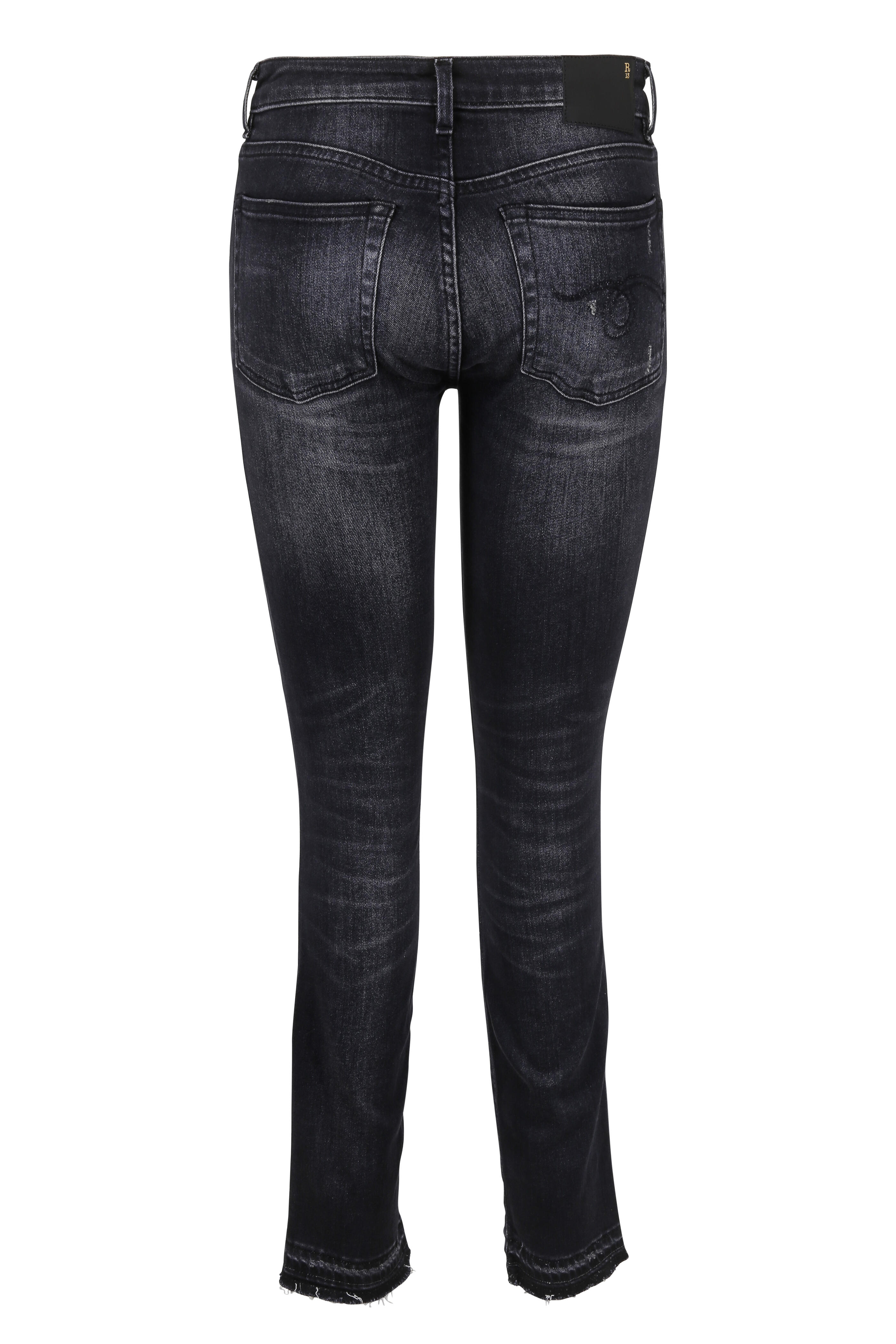 R13 Alison Skinny Black Distressed Jean Mitchell Stores