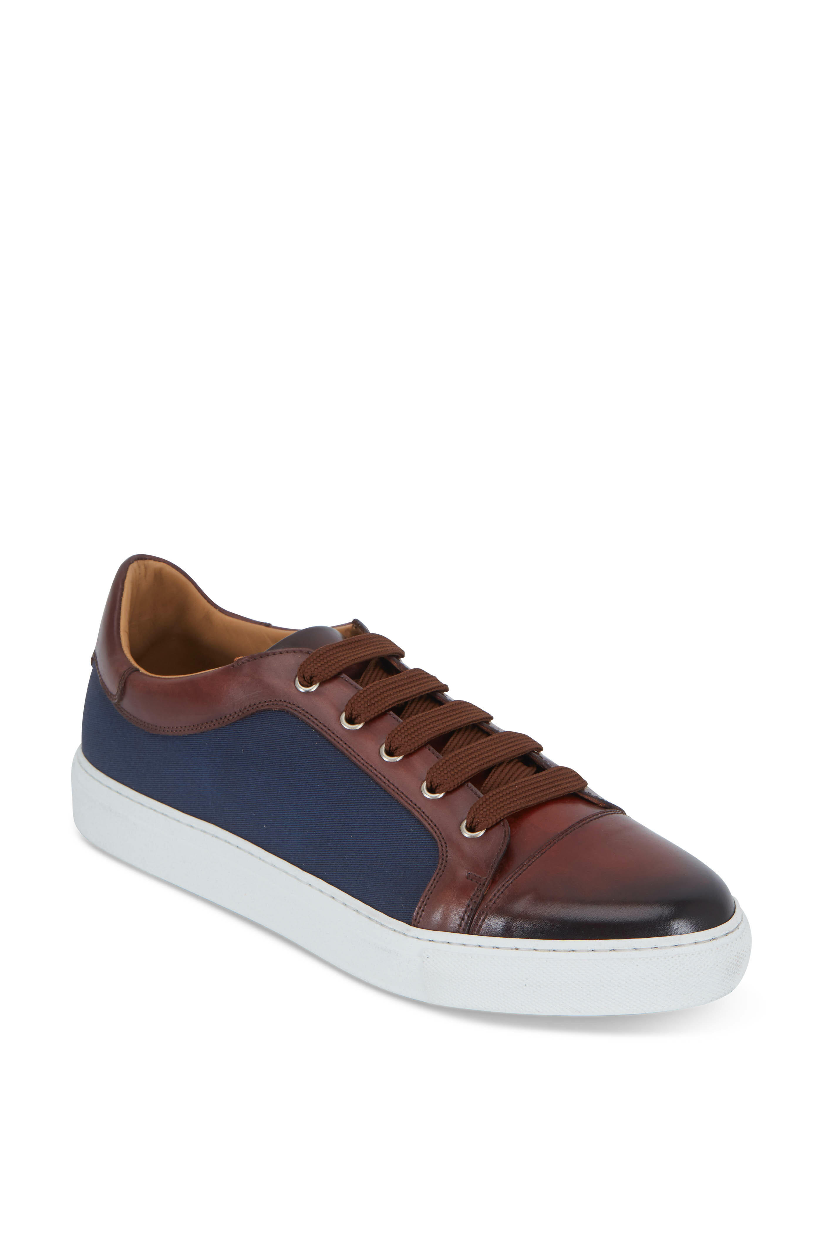 Di Bianco - Melograno & Azul Gabardine & Leather Sneaker