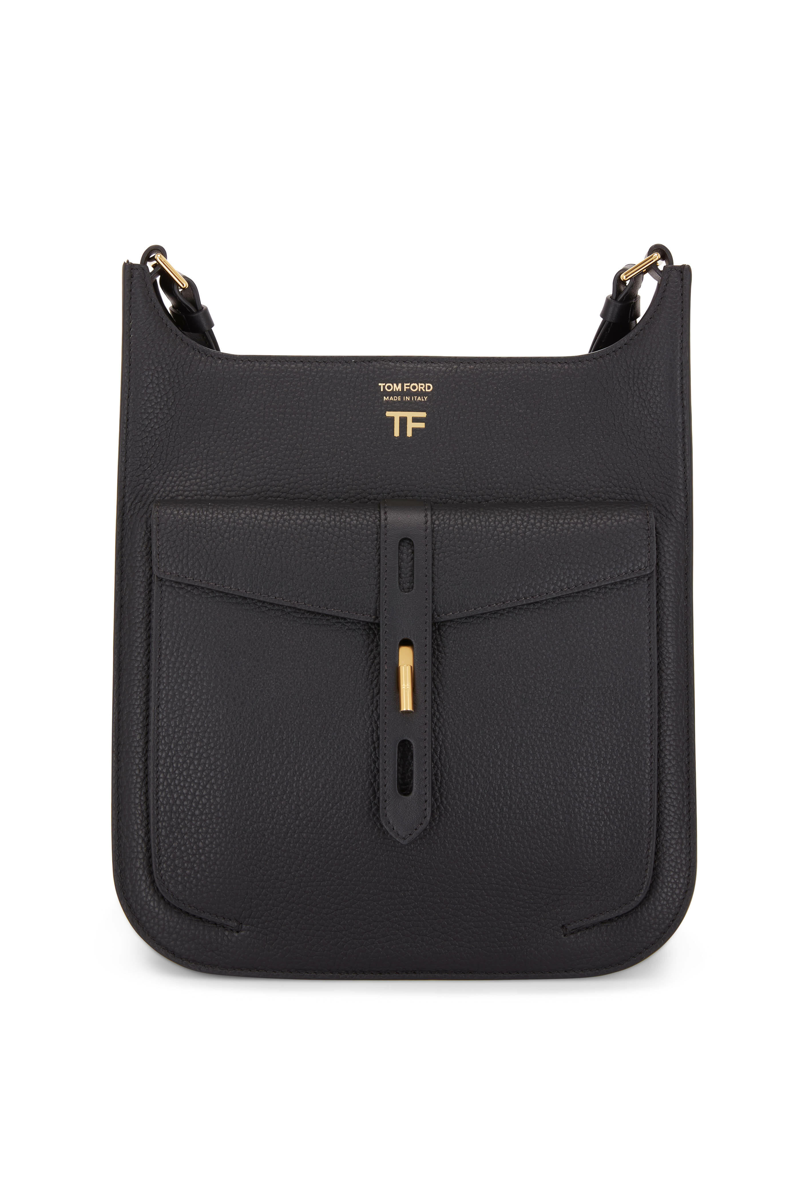 Tom Ford - Rialto Black Grain Leather Medium Crossbody Bag