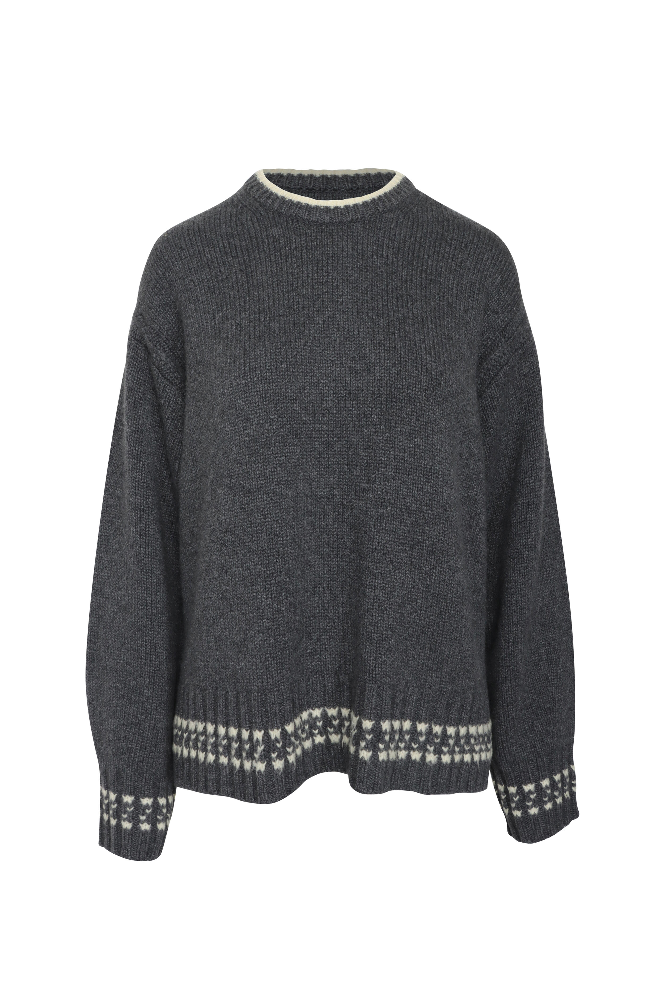Guest in Residence - Cozy Charcoal & Mist Tipped Crewneck Sweater