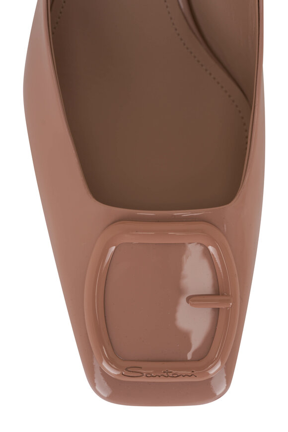 Santoni Lemon Blush Tonal Buckle Slingback, 50mm - view 5