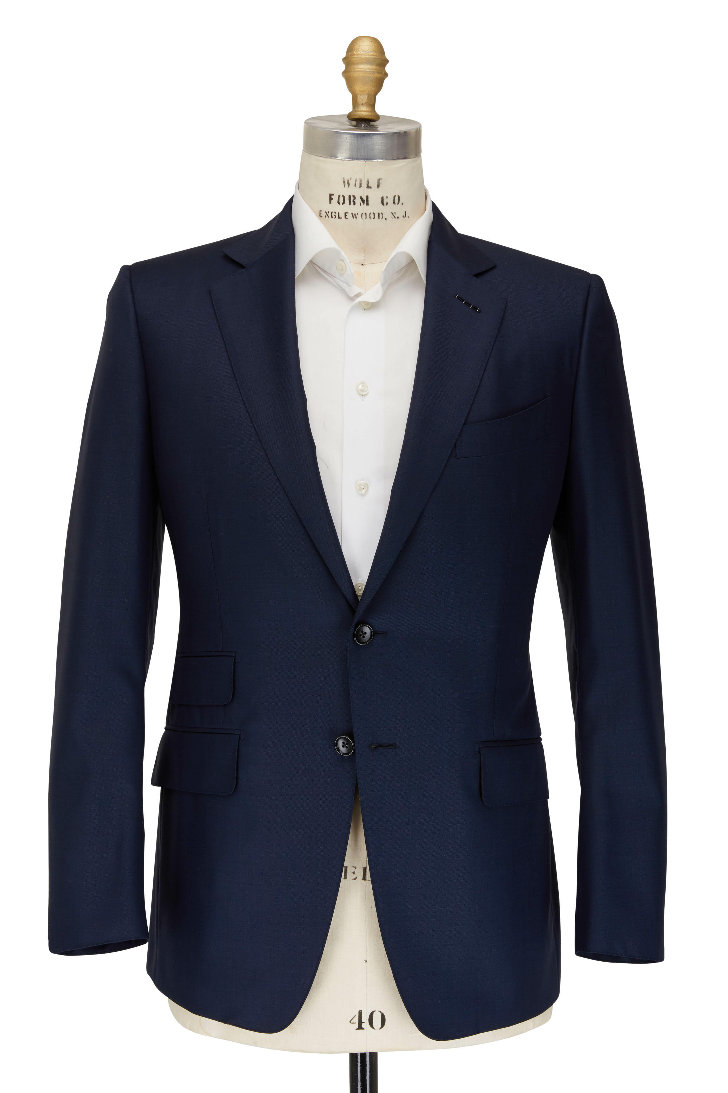 Tom Ford - Navy Blue Wool Sharkskin Suit | Mitchell Stores